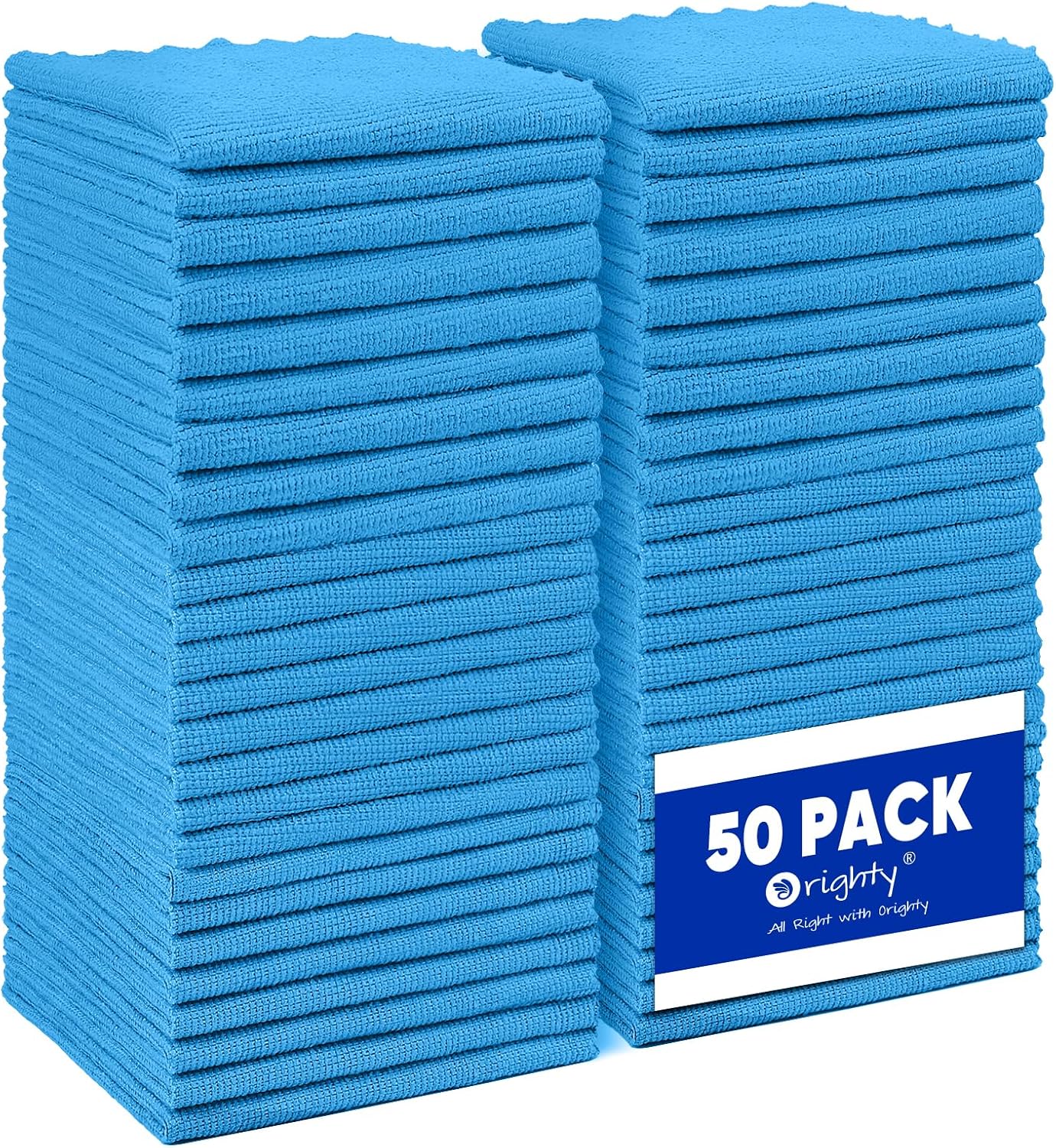 Orighty Microfiber Cleaning Cloth - 24 Pack, Cleaning Rags 12x11 inch | Highly Absorbent Household Cleaning Supplies, Reusable Microfiber Towels Lint Free Cloths for House, Kitchen, Car Care