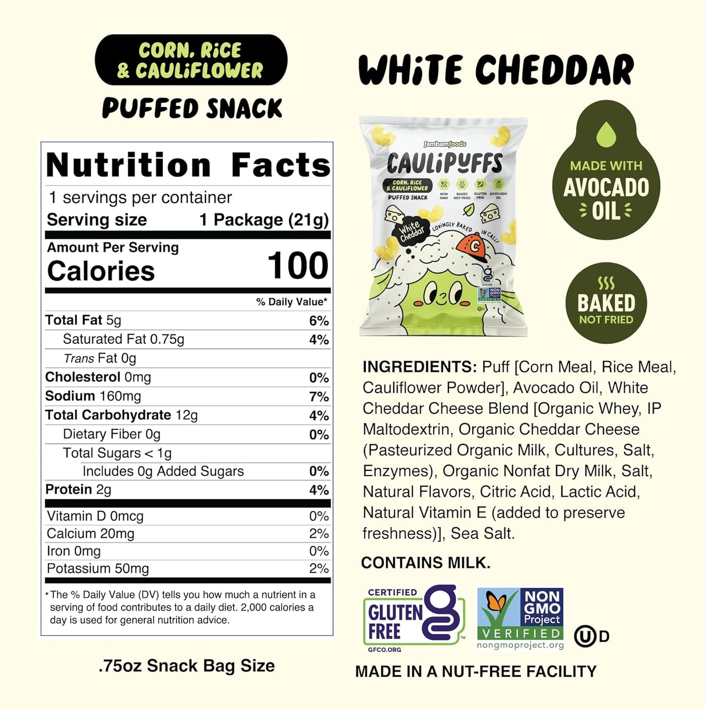 Gluten Free Cauliflower Puffed Snack Variety Pack