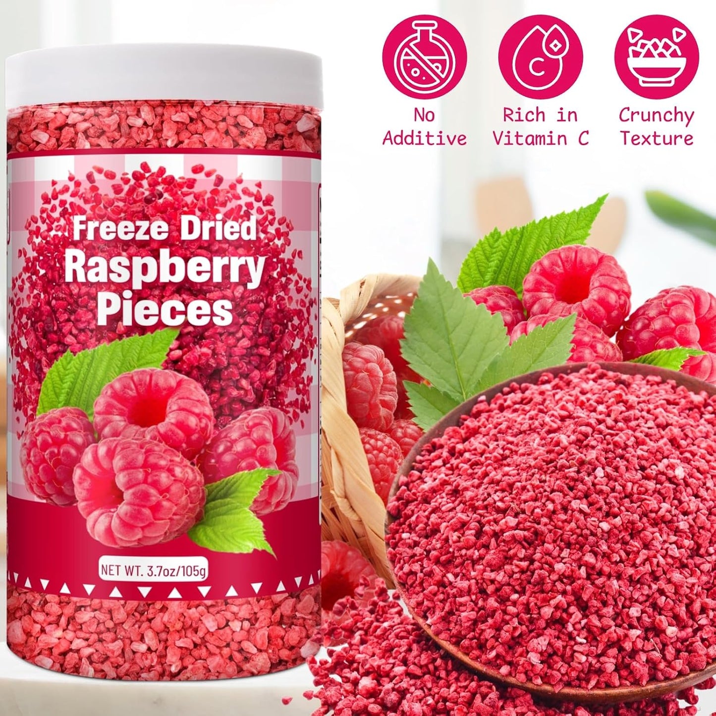 Premium Freeze Dried Raspberries Pieces for Baking and Snacking