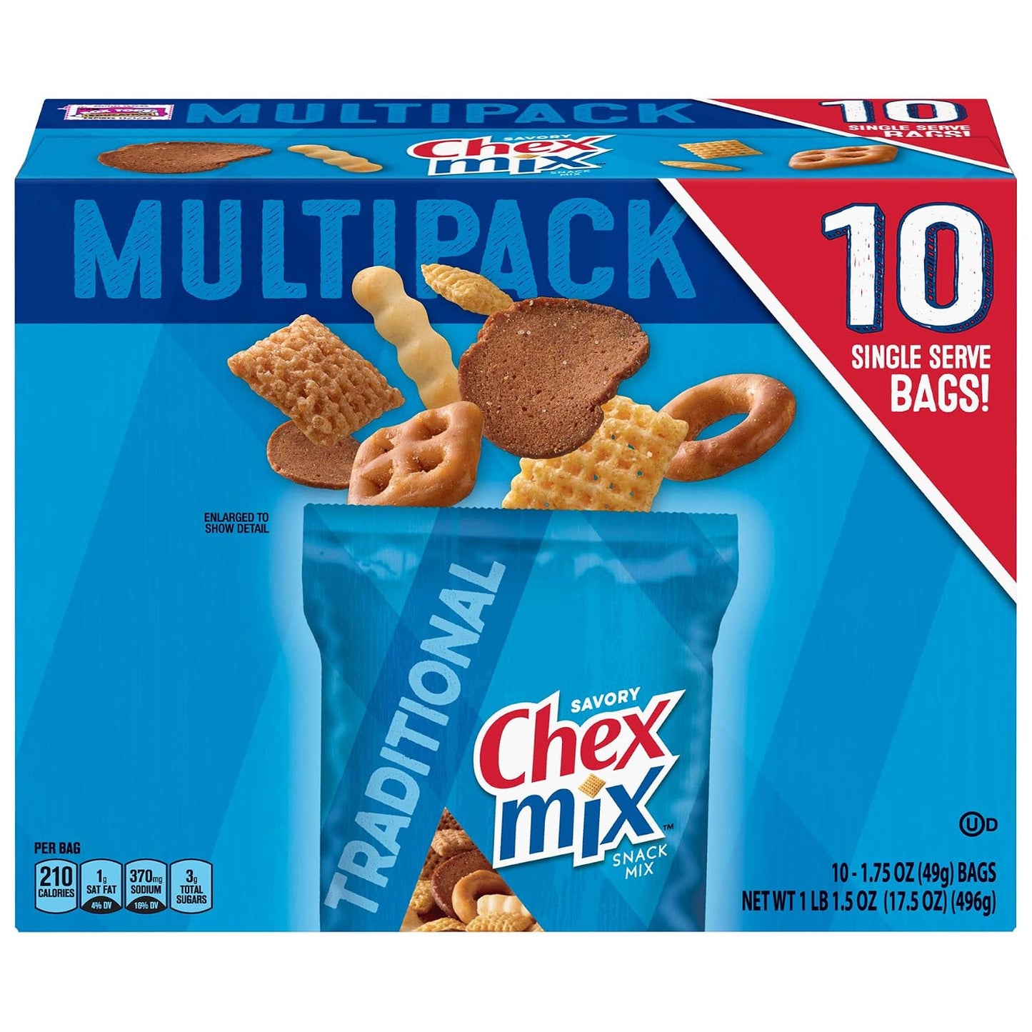 Original Recipe Chex Mix Snack Mix Multipack Single Serve Bags 10 Ct 17.5 oz