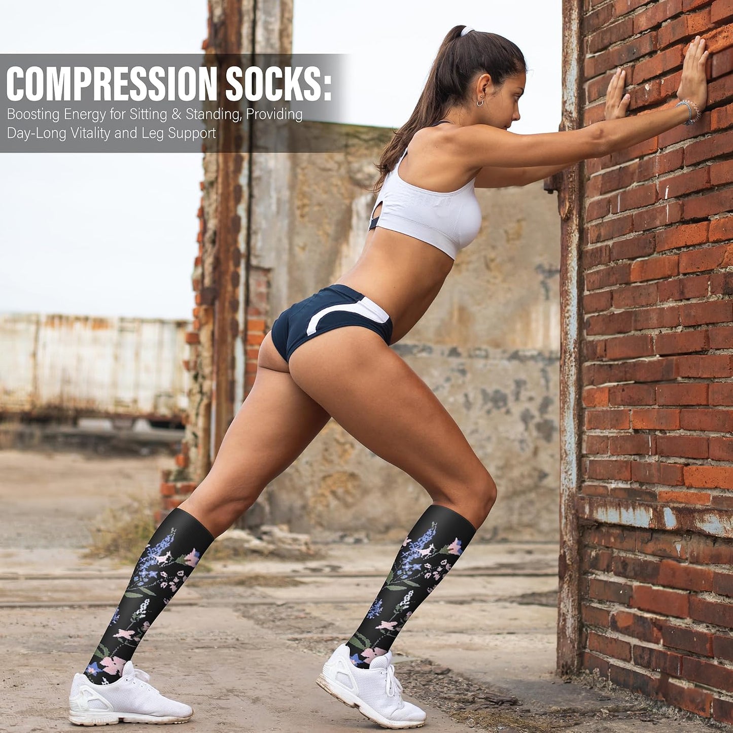 WITHYOU 3 Pairs Compression Socks 15-20 mmHg for Women and Men
