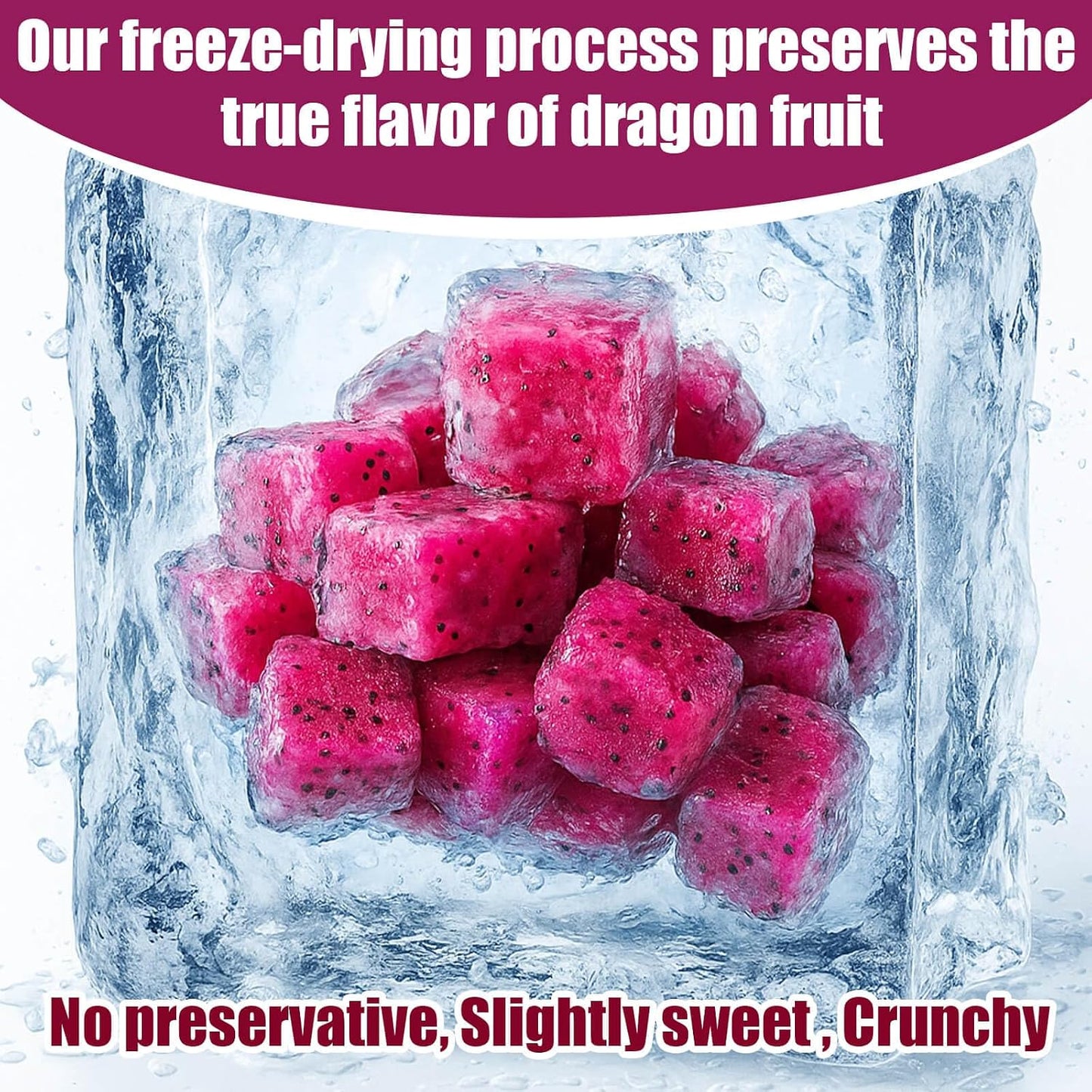 Freeze Dried Dragon Fruit Pieces, 7oz, 100% Natural, Gluten-Free, Vegan