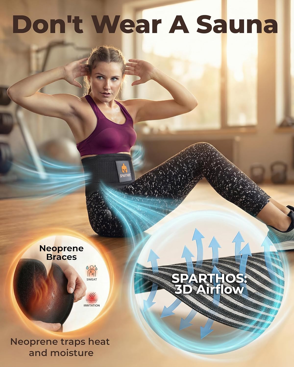 Sparthos Back Brace for Lower Back Pain Relief - Breathable Lumbar Support