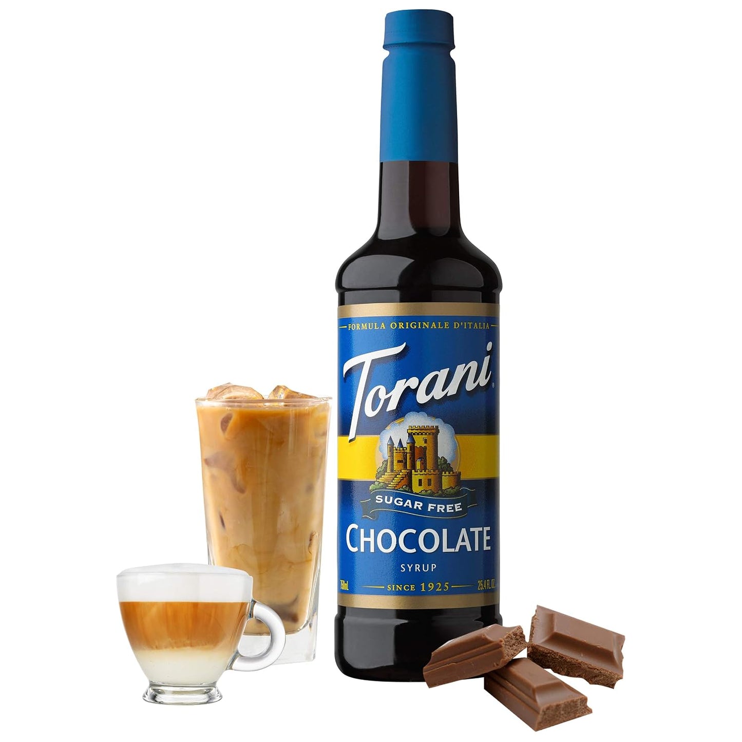 Torani Sugar Free Chocolate Flavored Drink Syrup, 25.4 fl oz (Pack of 4)