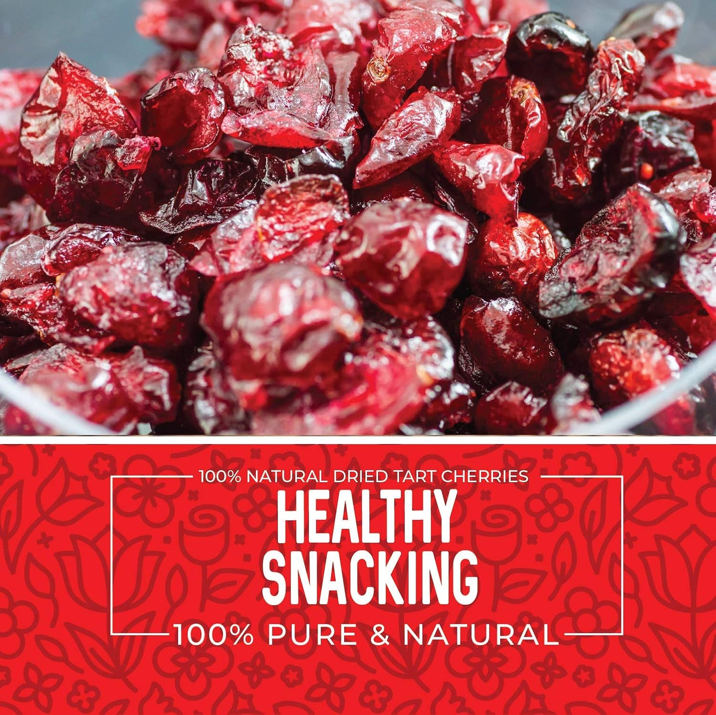 Dried Montmorency Tart Cherries, 1lb, All-Natural, Unsweetened, Non-GMO