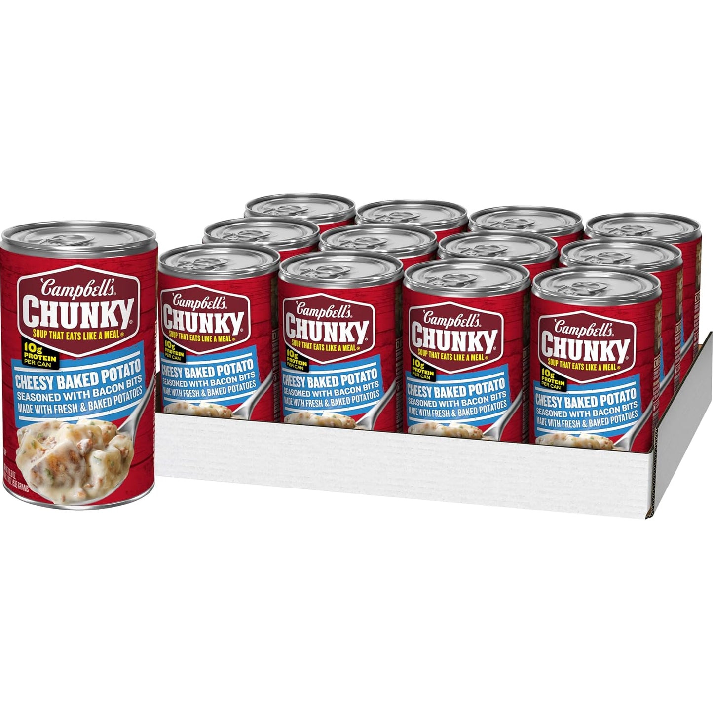 Campbell's Chunky Baked Potato with Cheddar & Bacon Bits Soup, 18.8 Oz Can