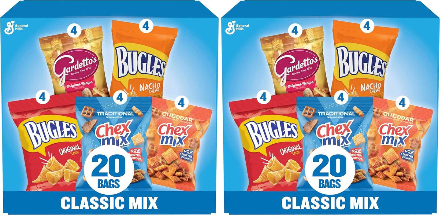 Classic Mix Snack Variety Pack with Bugles and Chex Mix