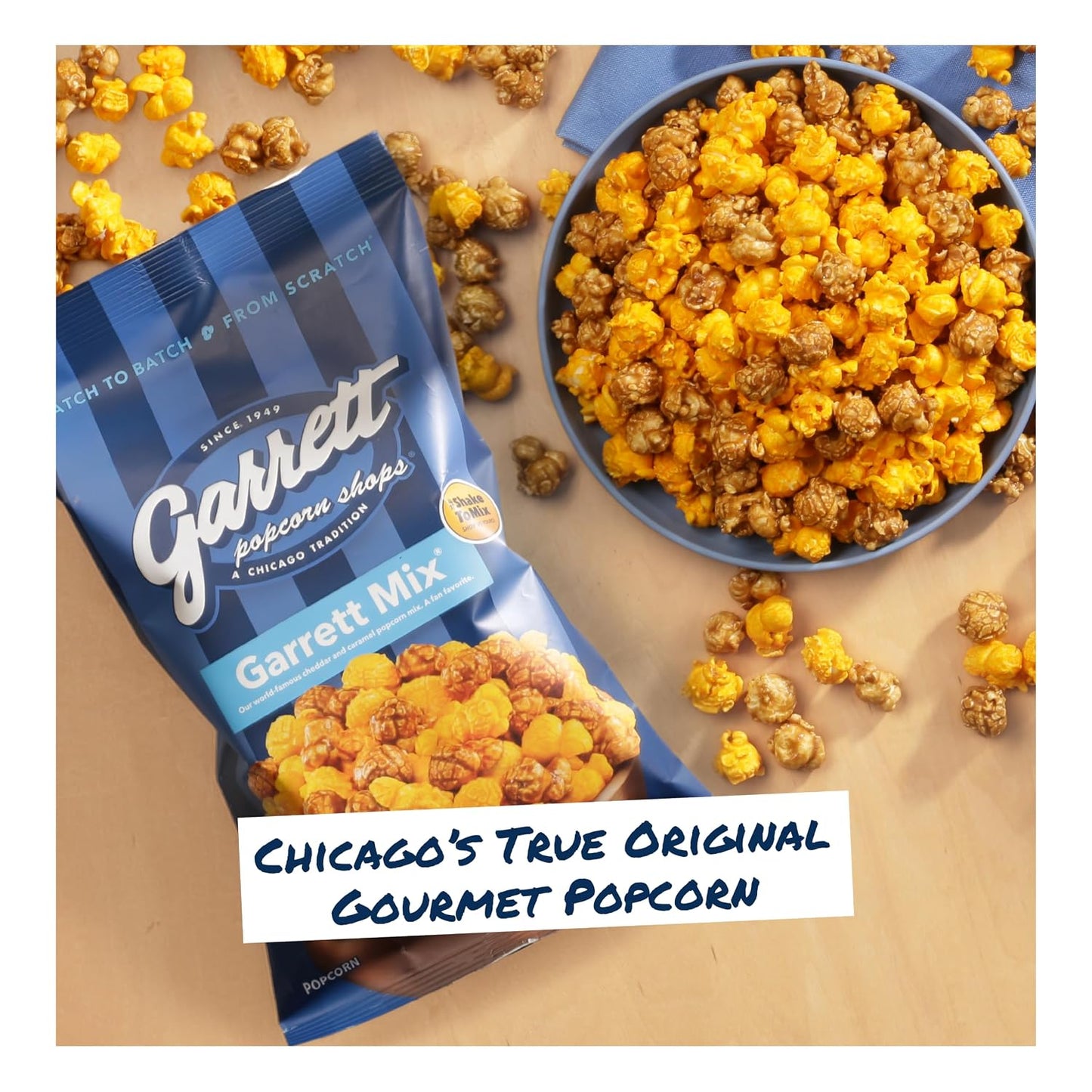 Garrett Popcorn Mix, 4 Ounce Bags, Pack of 6, Classic Chicago Style Cheese and Caramel Popcorn