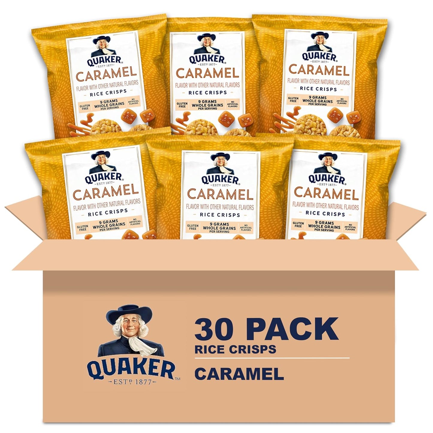 Quaker Rice Crisps, Gluten Free, 3 Flavor Sweet Variety Mix, 30 Count