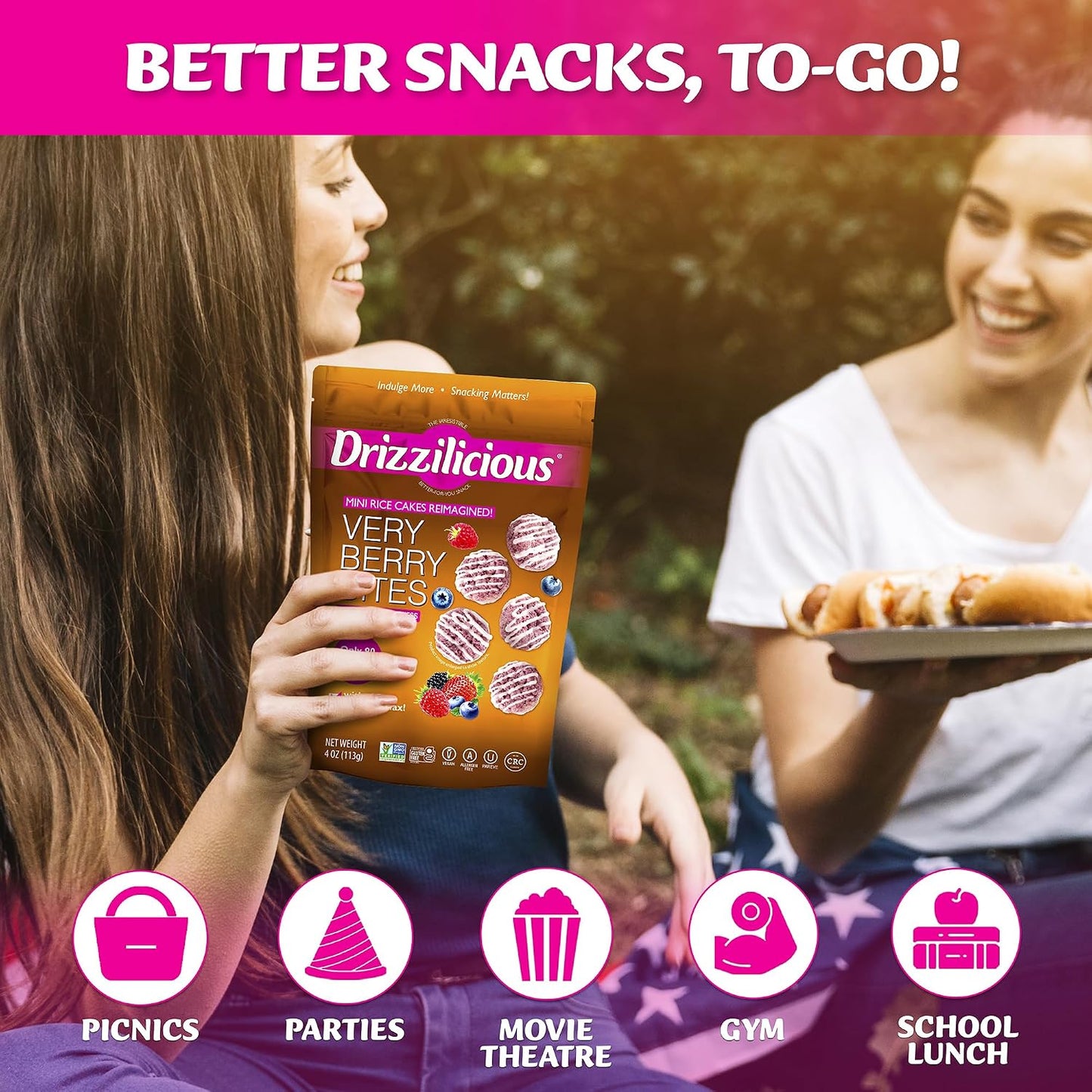 Mini Very Berry Rice Cakes, 4 oz, Pack of 2, Gluten Free, Vegan, Allergen Free