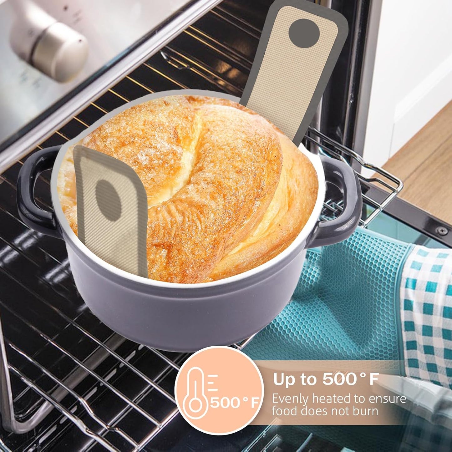 Koolstuffs Silicone Bread Sling for Dutch Oven, Nonstick & Reusable, 2 Pack | Non-Stick & Easy Clean, Reusable Sourdough Mat, Sourdough Bread Baking Supplies, Tools & Accessories