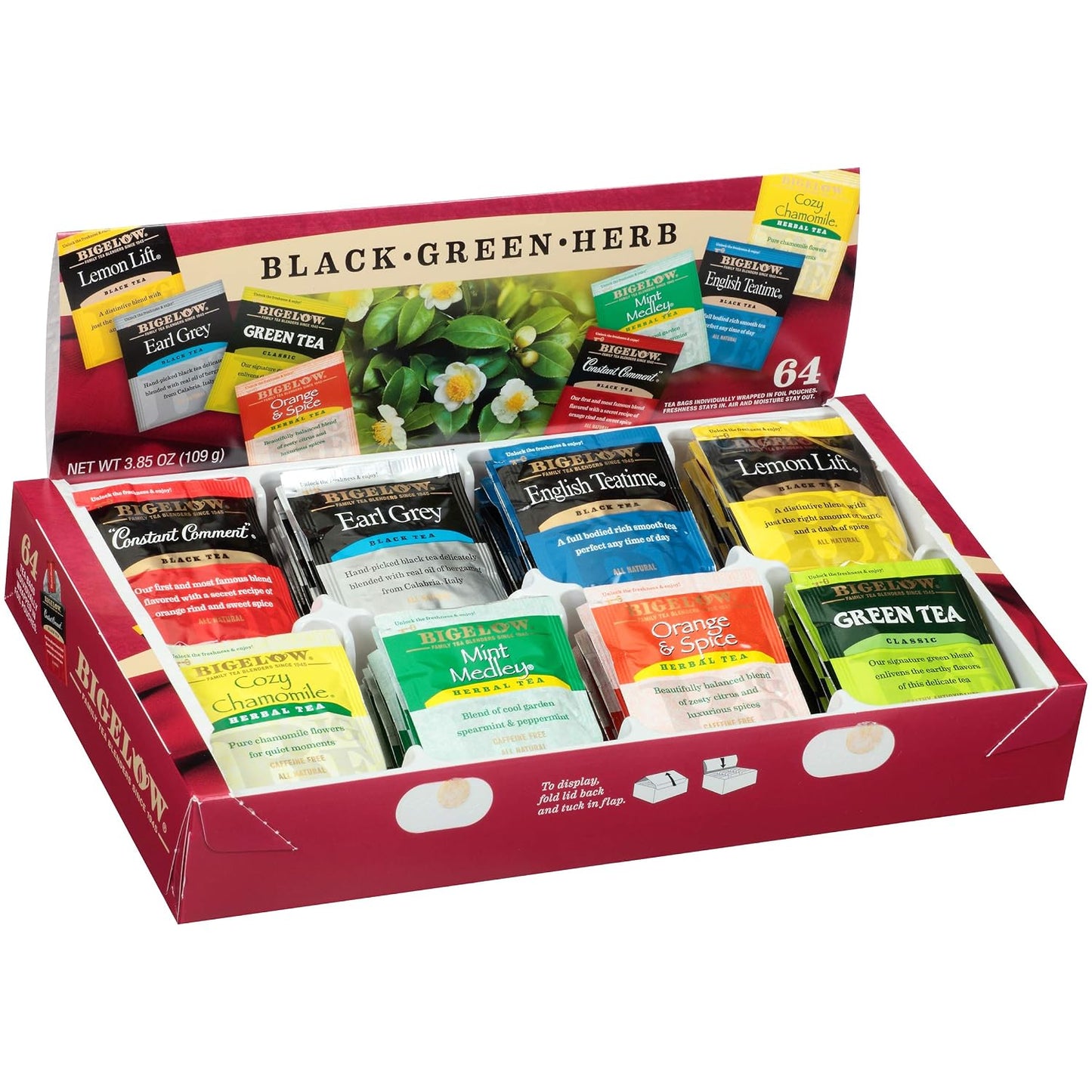 Bigelow Tea Caffeine Free 6 Flavor Herbal Tea Variety Pack