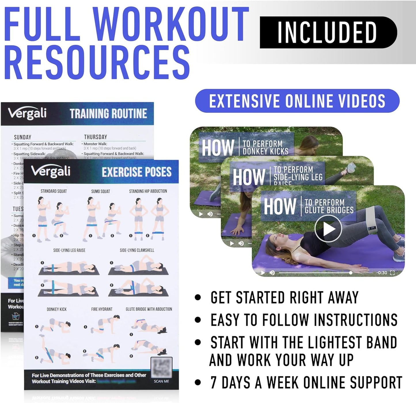 Resistance Bands Set for Working Out with 4 Fabric Elastic Bands