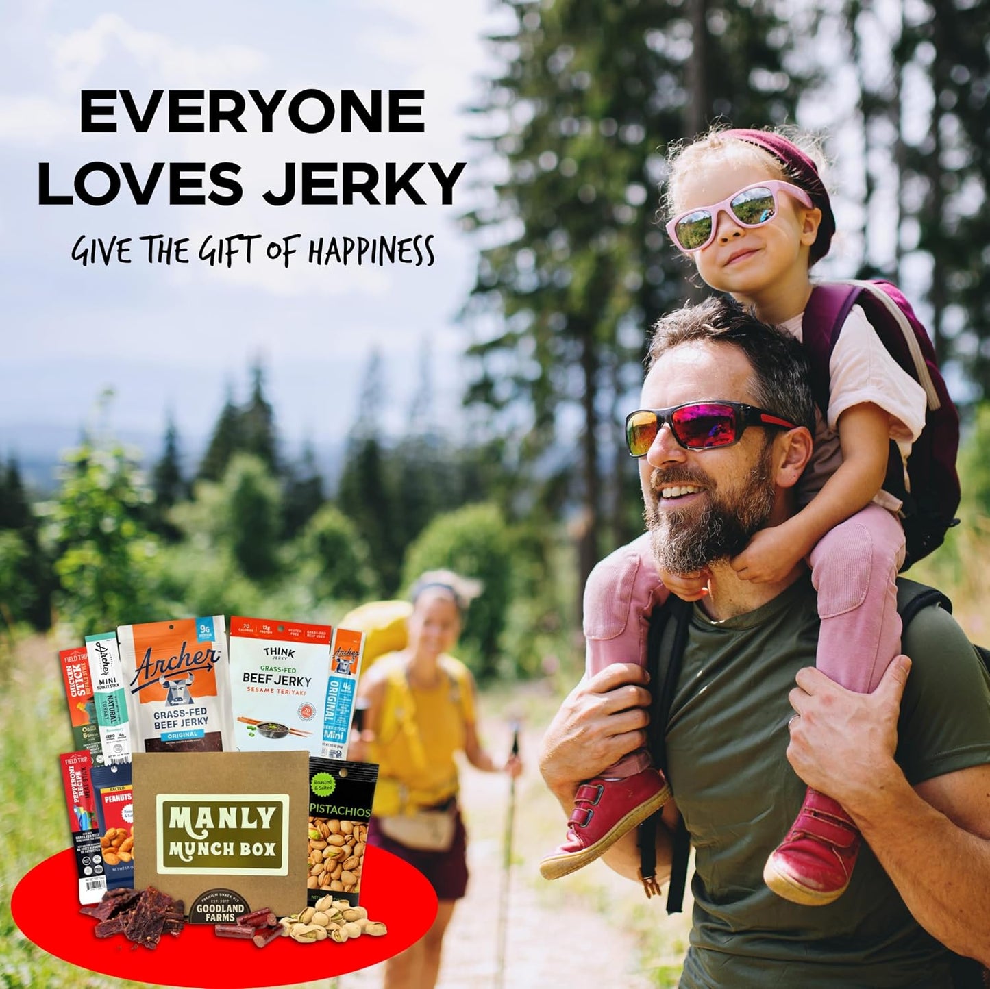 Manly Munch Box Jerky Gift Box - High Protein Beef & Turkey Jerky Variety Pack