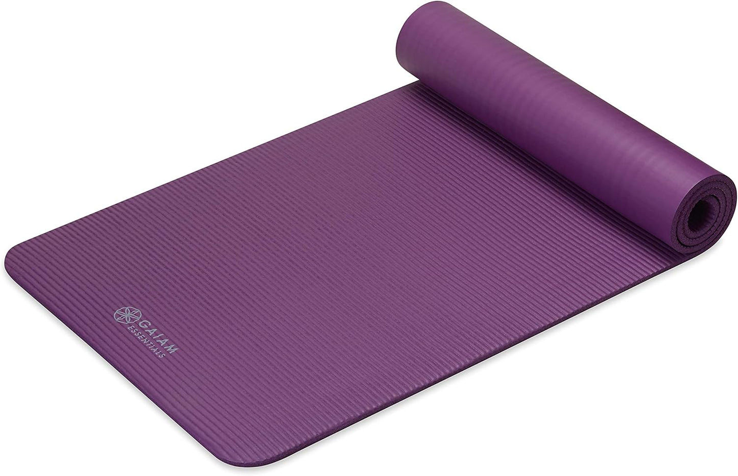 Gaiam 10mm Yoga Mat with Carrying Strap for Home & Gym Workouts