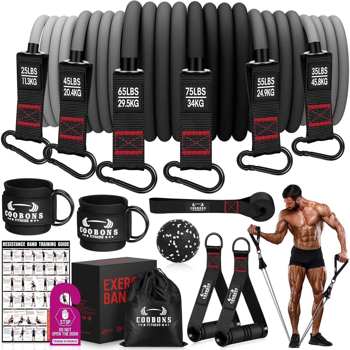 Heavy Resistance Bands for Working Out 300LBS Exercise Bands with Handles