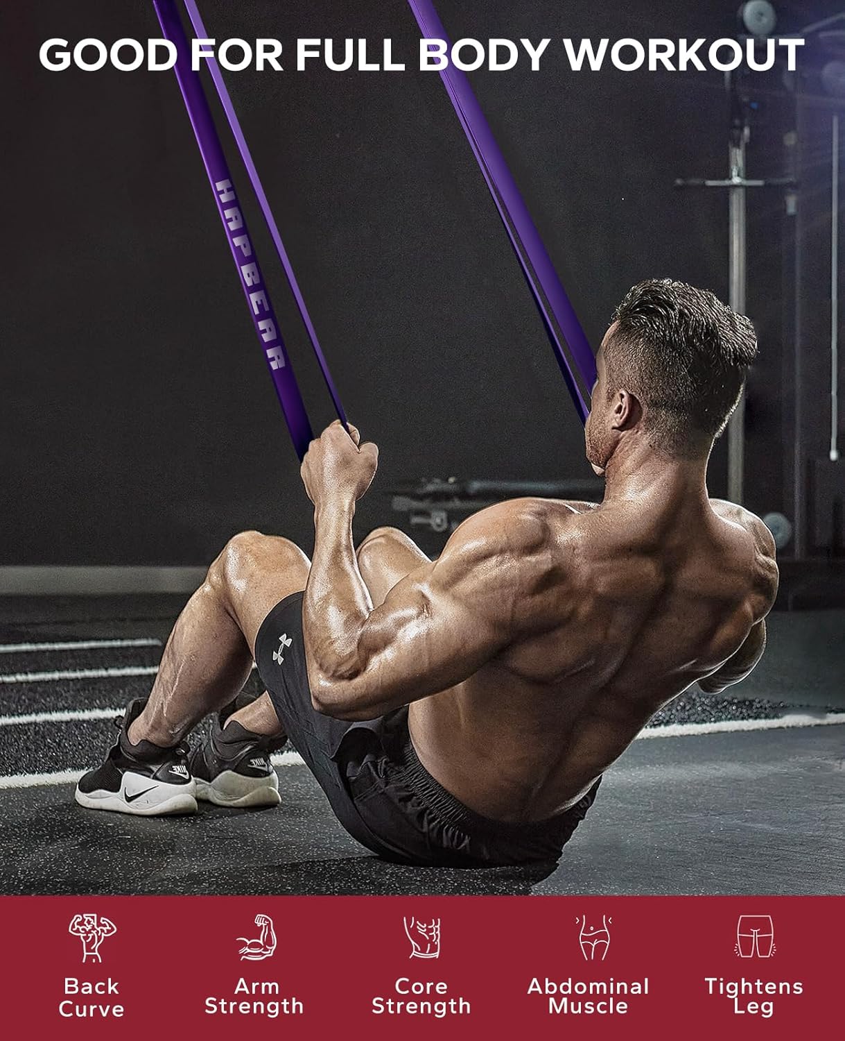 HAPBEAR Pull Up Assistance Bands Resistance Bands Set for Workout