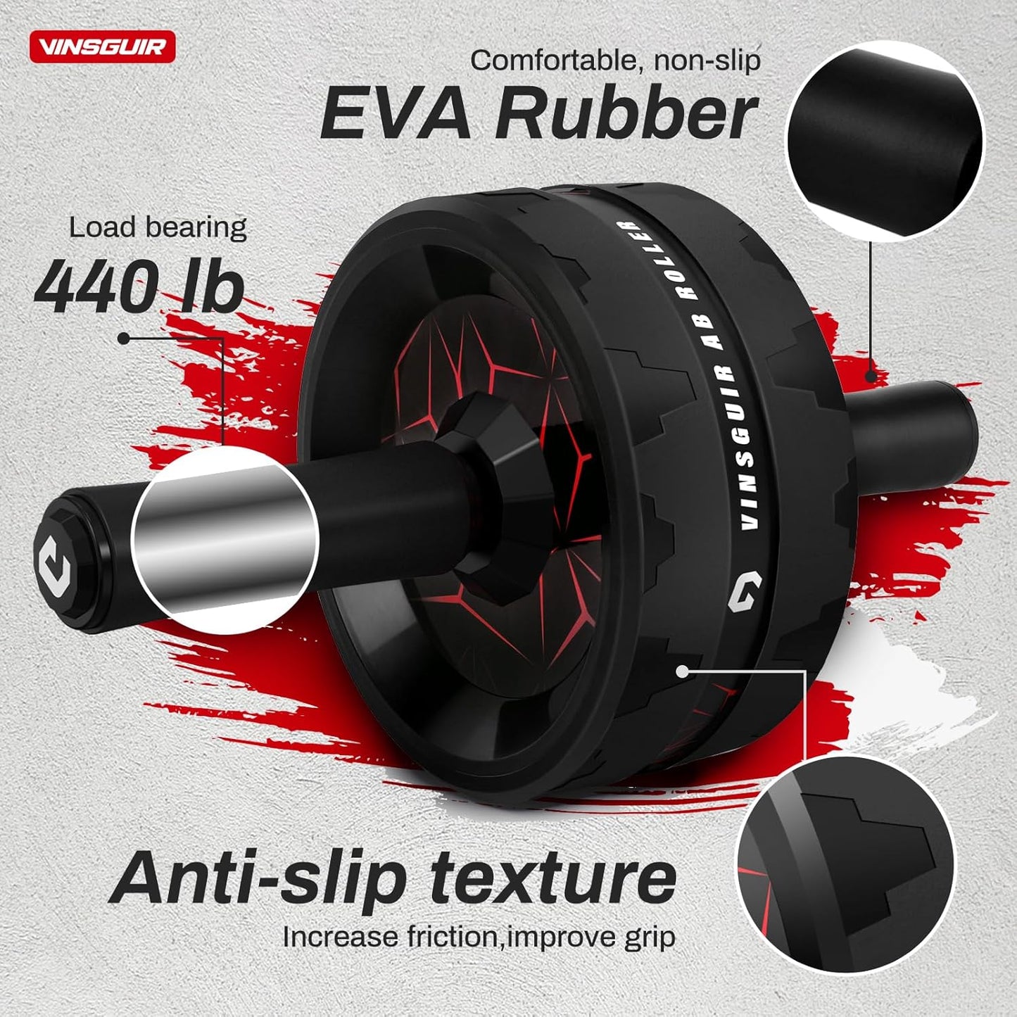 VINSGUIR Ab Roller Wheel with Knee Pad for Full-Body Strength Training