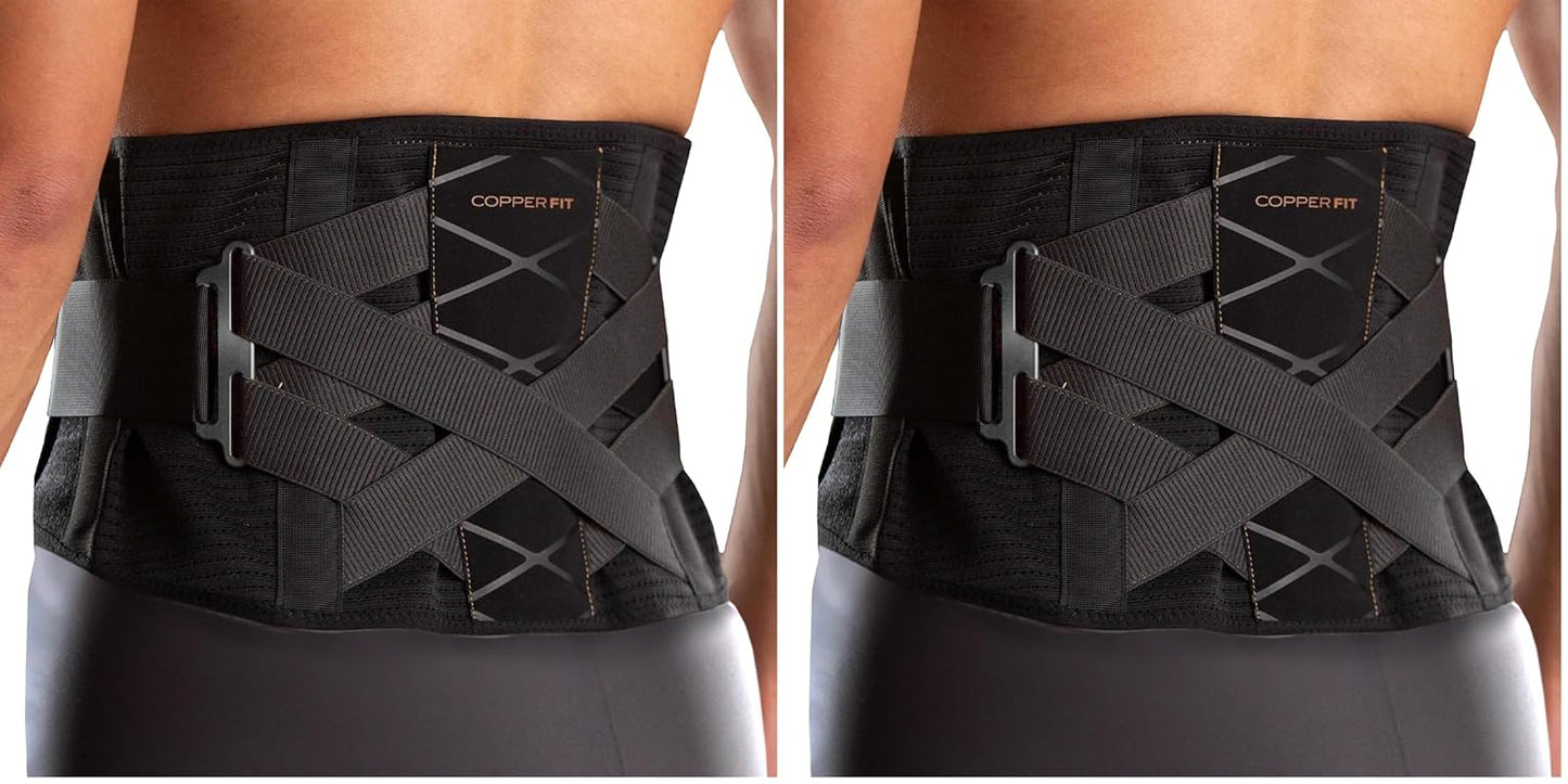 Copper Fit X-Back Brace for Lower Back Pain and Lumbar Support - Adjustable and Breathable Design
