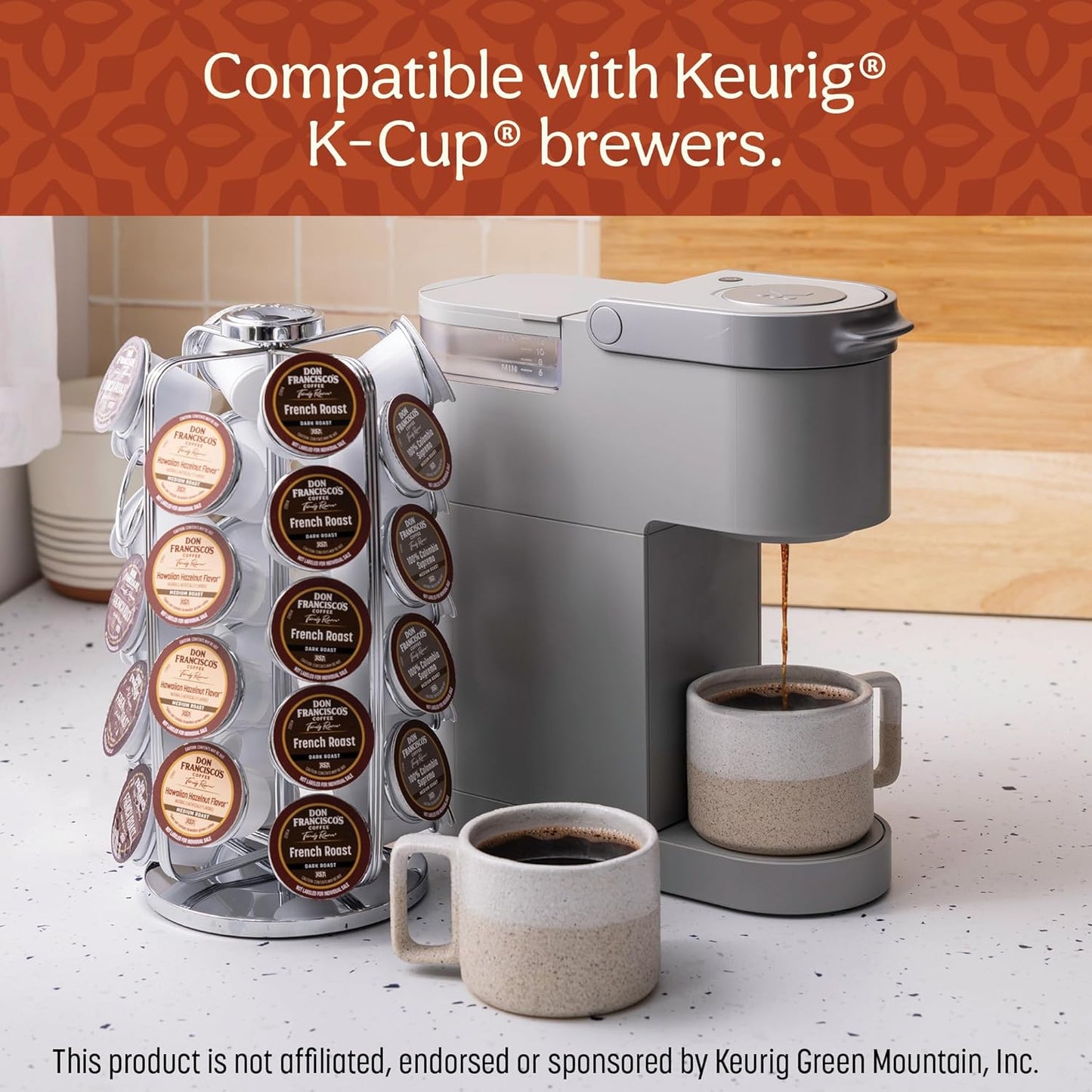 Don Francisco's Kona Blend Coffee Pods, 100 Count, Medium Roast, Keurig Compatible