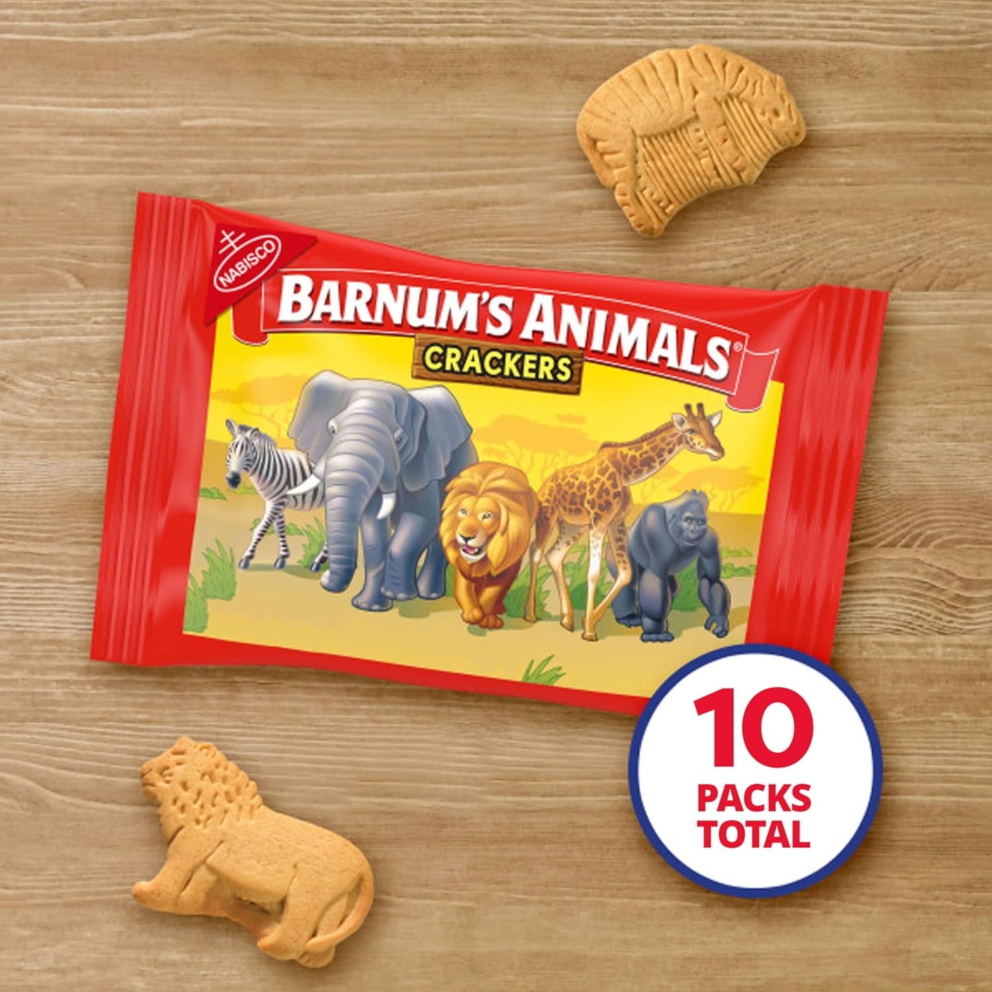 Barnum's Original Animal Crackers, 10 Snack Packs, Kids Snacks