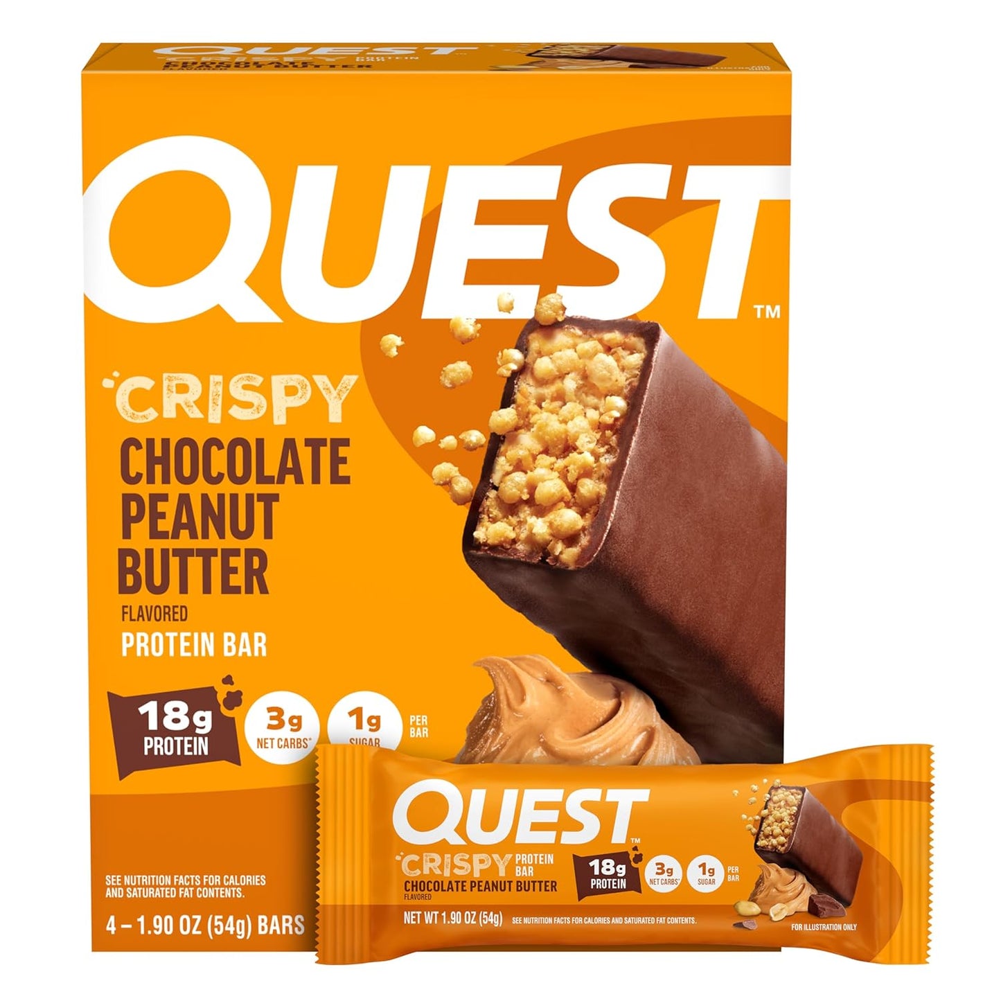 Quest Nutrition Crispy Chocolate Caramel Pecan Hero Protein Bar, 12 Count