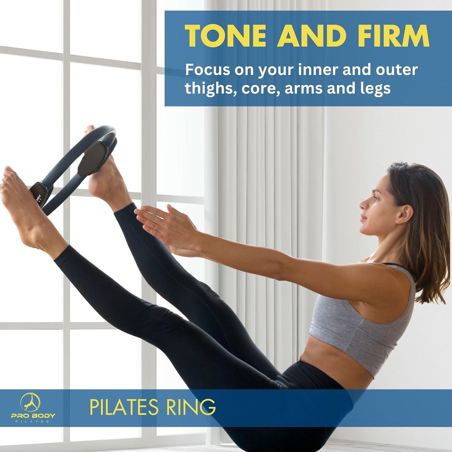 ProBody 14-Inch Pilates Ring for Toning Thighs, Arms & Core