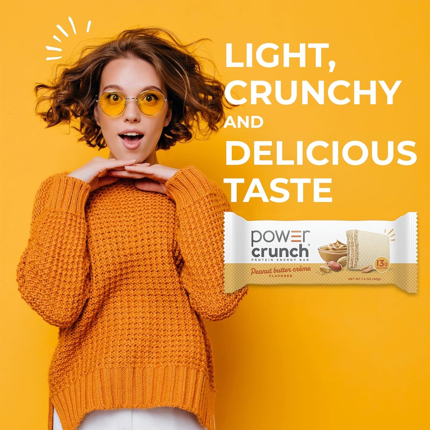 Power Crunch Protein Energy Wafer Bars, 1.4 Ounce, 12 Count, Peanut Butter Creme