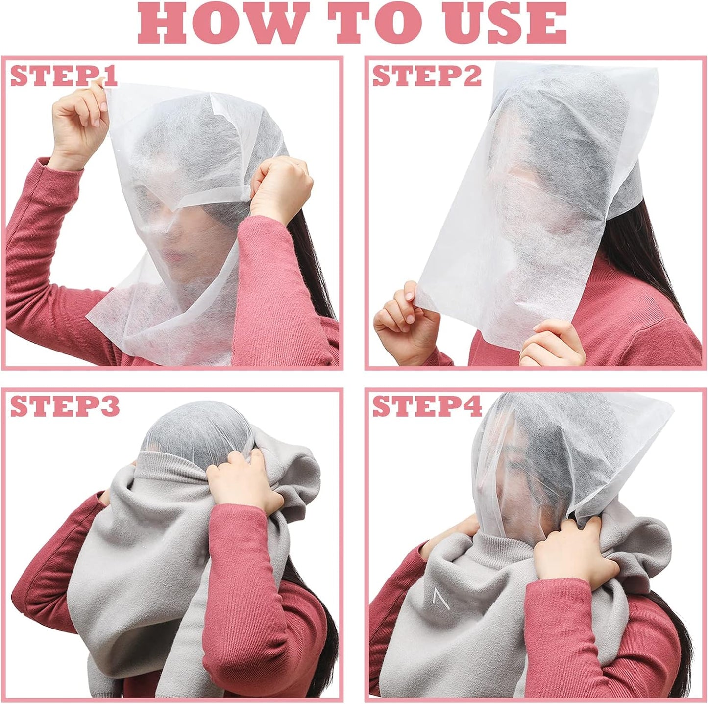 Tegeme 50 Pieces Disposable Face Makeup Protector Hood