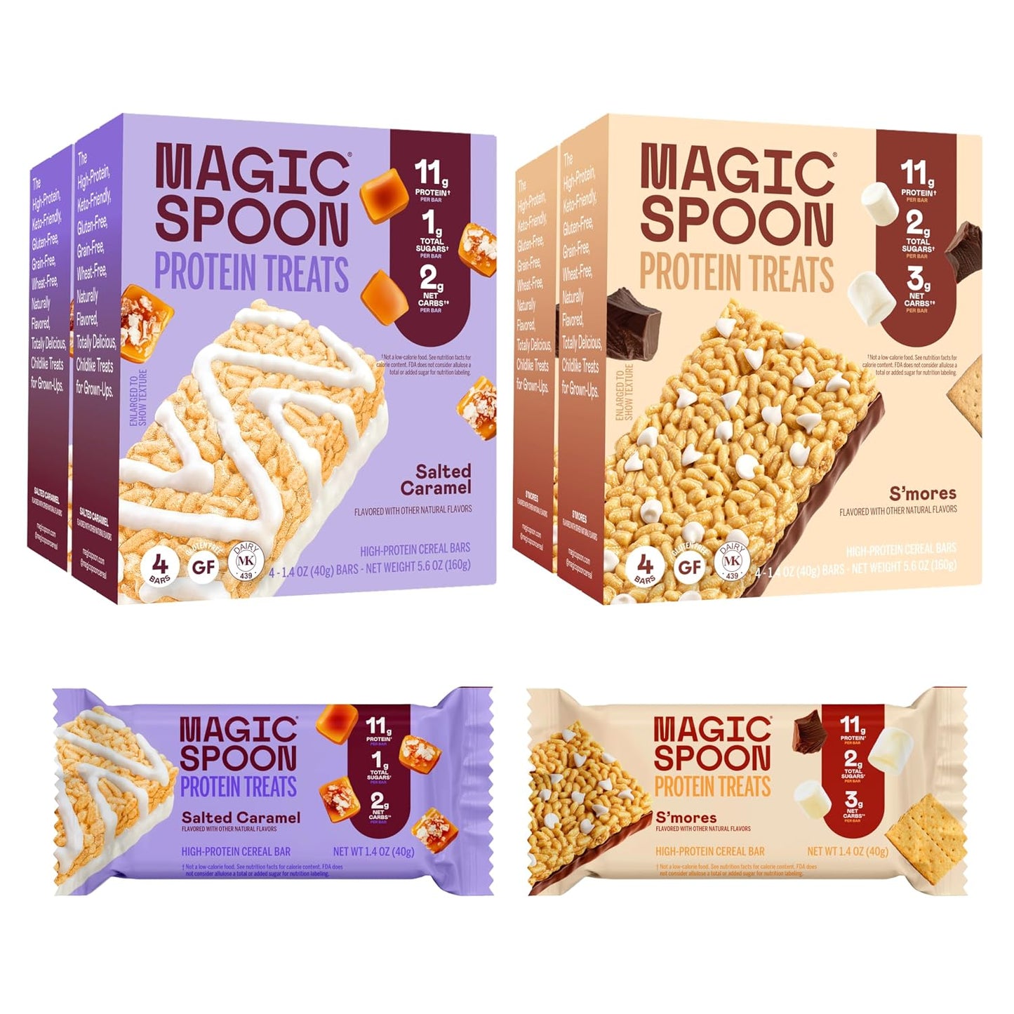 Gluten-free protein bars, 8-count, marshmallow flavor, high protein, low carb, keto friendly