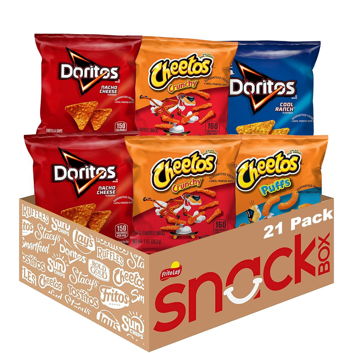 Frito-Lay Classic Mix Variety Pack, Single Serve Snack Bags, Pack of 21