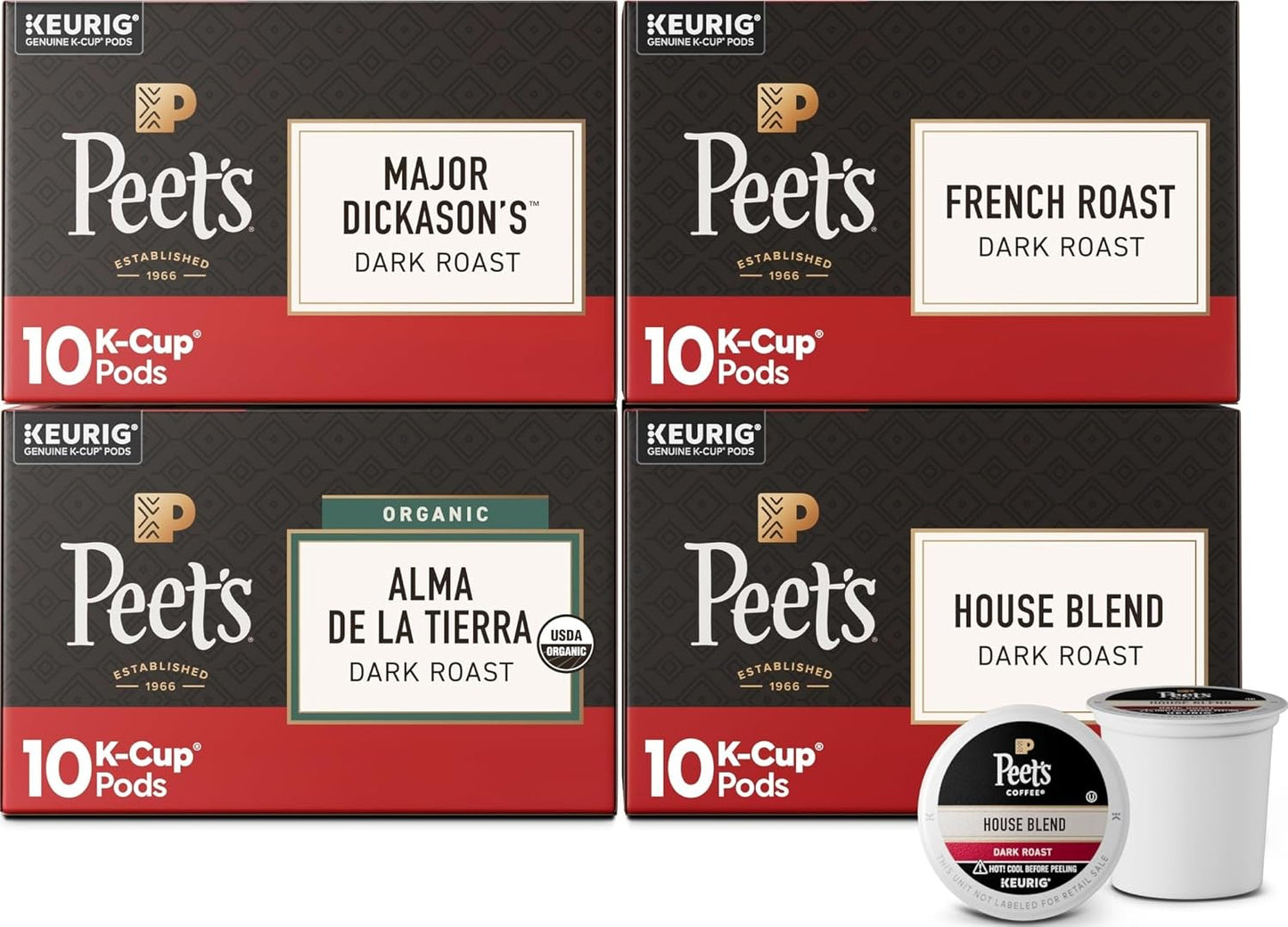Peet's Coffee Dark Roast Keurig K-Cup Pods 100% Arabica Coffee 75 Count