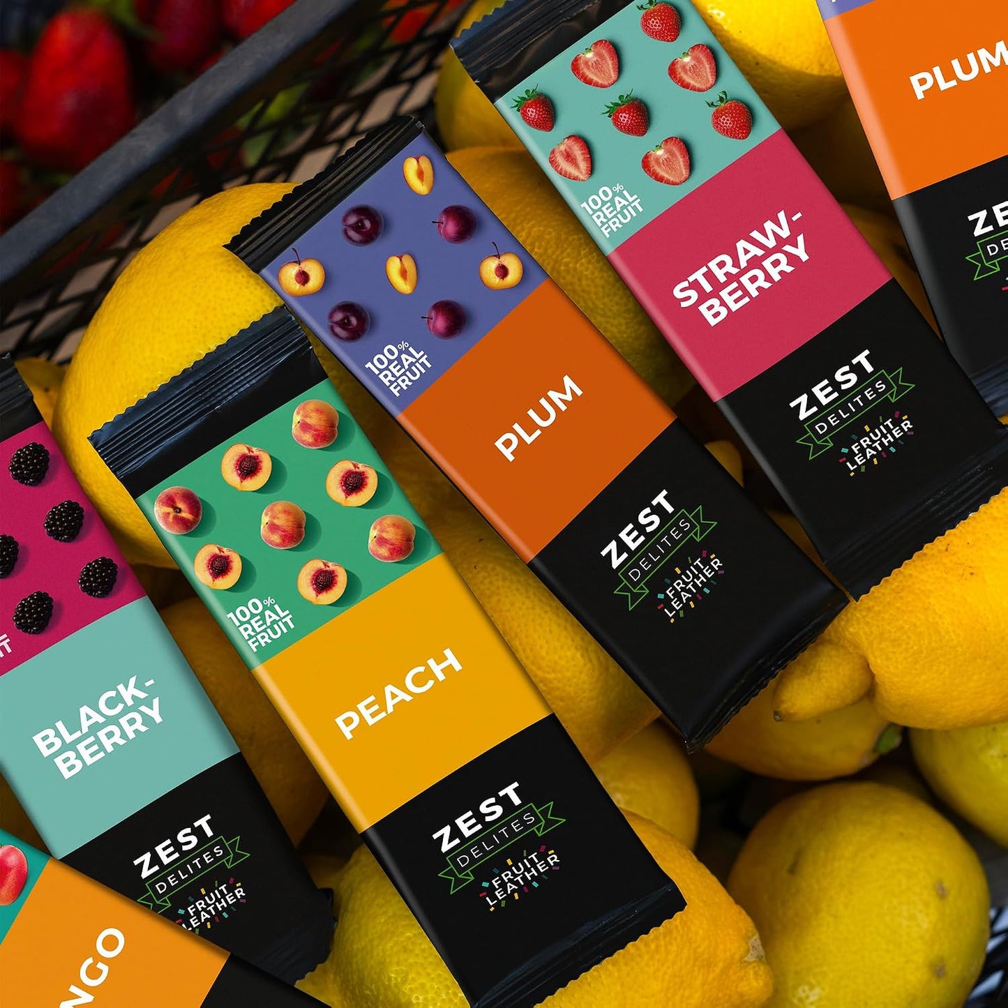 Fruit Snacks by Zest Delites, Apple-Based Strips, 36 Pieces, 0.88 oz Each