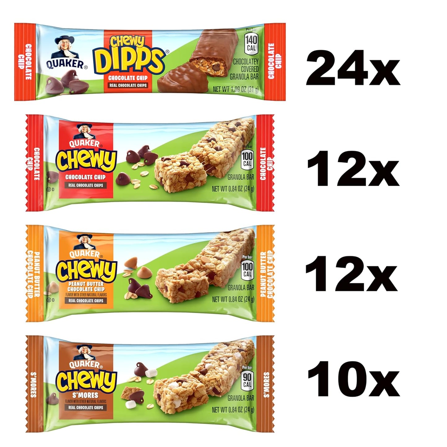 Quaker Chewy Granola Bars, 58 Count, Whole Grains, No Artificial Flavors