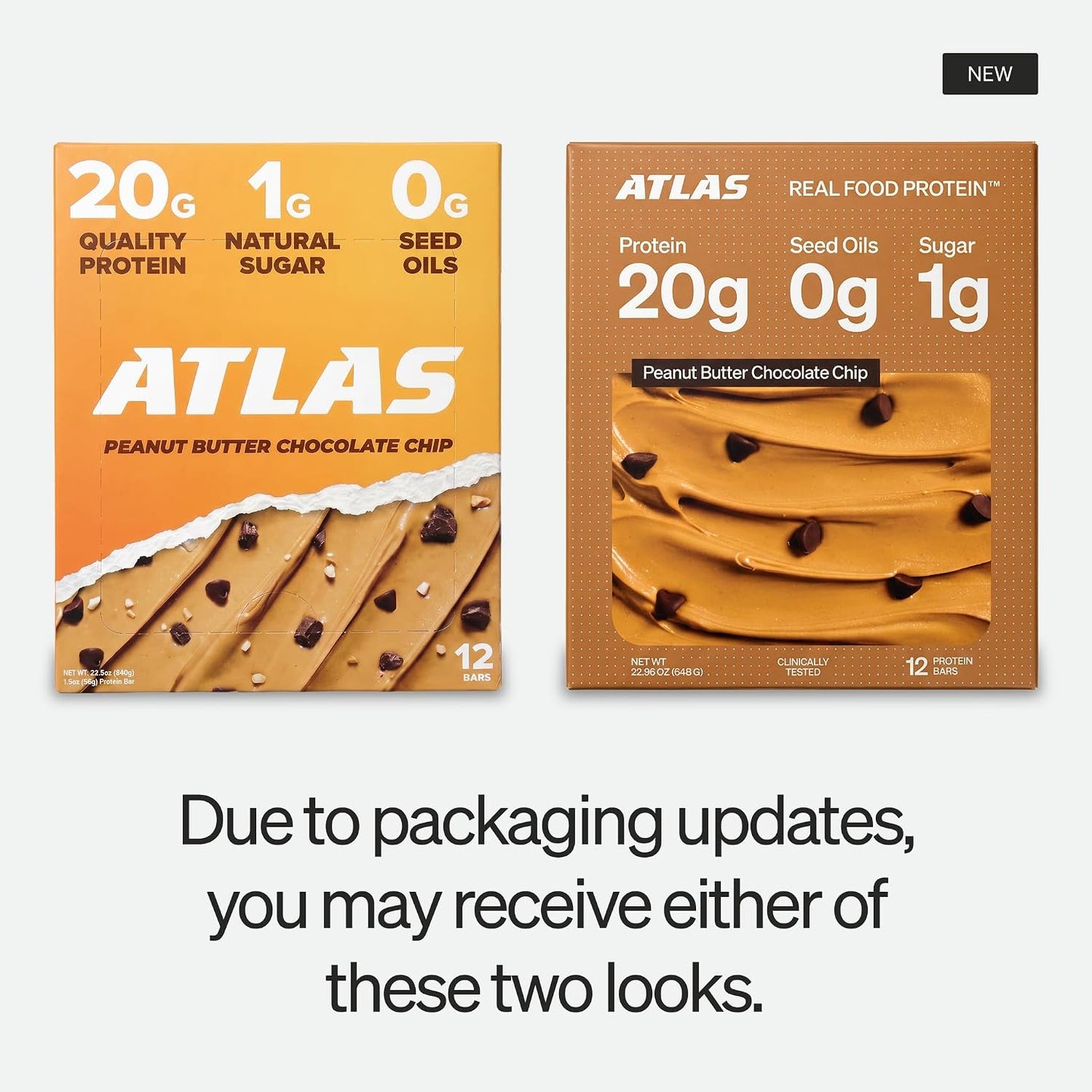 Atlas Real Food Protein Bar with Peanut Butter and Chocolate Chip