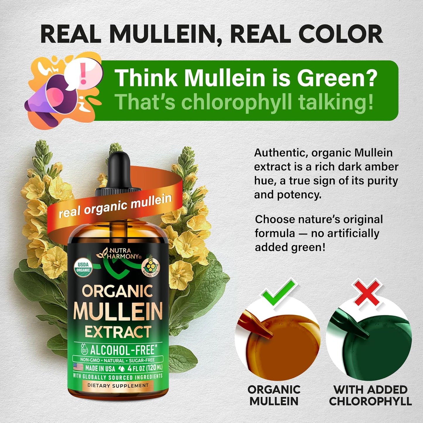 Mullein Drops for Lungs - USDA Organic Liquid - Mullein Leaf Extract Supplement - for Women & Men - Lung & Bronchial Cleanse for Smokers - Respiratory Health Support - As Tincture, Tea, Pills - 4 oz