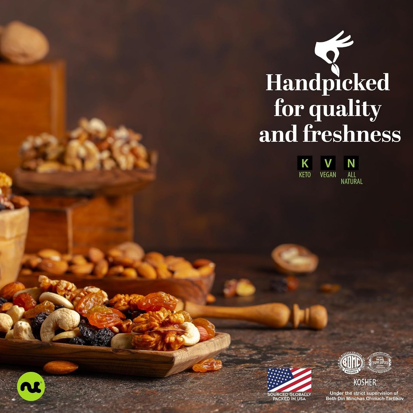 Brazil Nuts Roasted and Salted, No Shell, Whole, 16oz, Packed Fresh in Resealable Bag