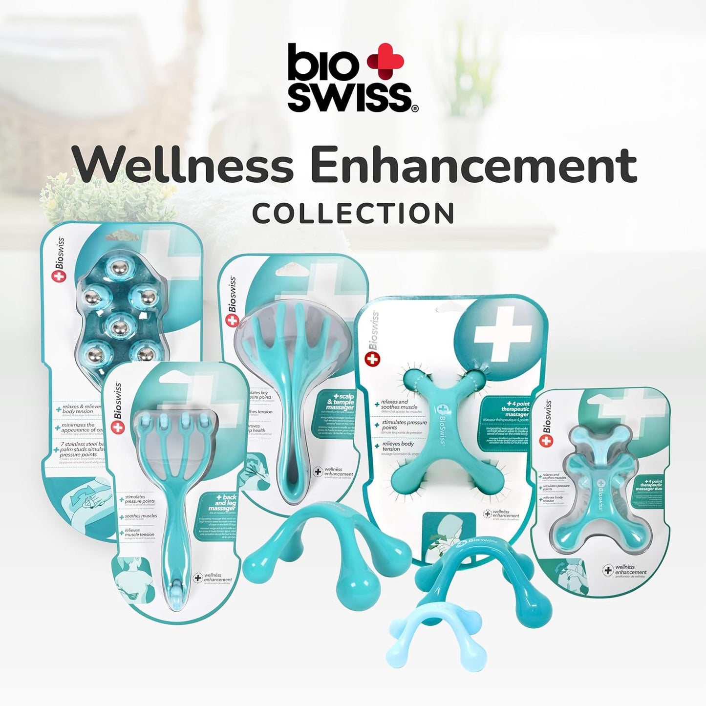 BioSwiss 2-Pack Handheld Full Body Massager for Back, Neck, and Shoulder