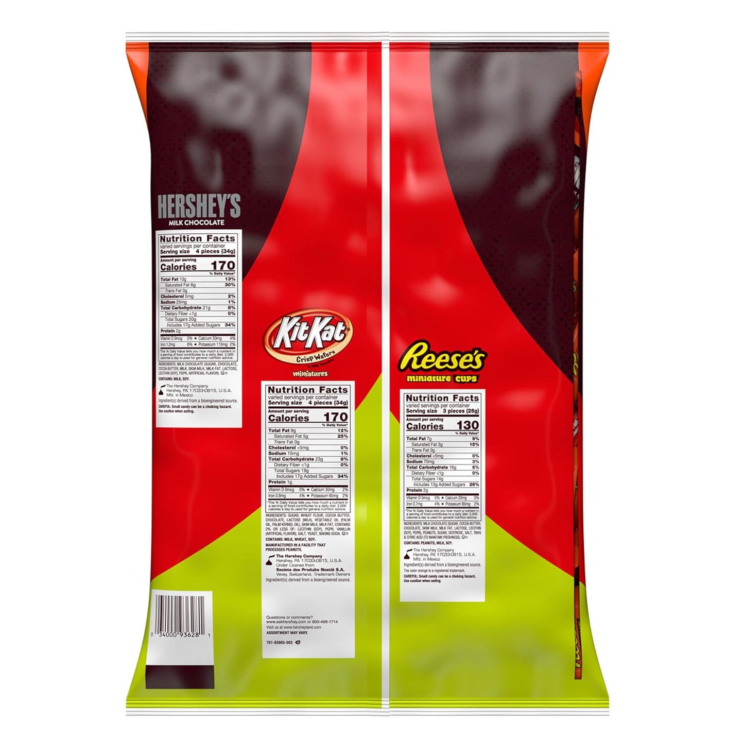 HERSHEY'S, KIT KAT and REESE'S Assorted Milk Chocolate Candy Bulk Bag, 80.32 oz (265 Pieces)