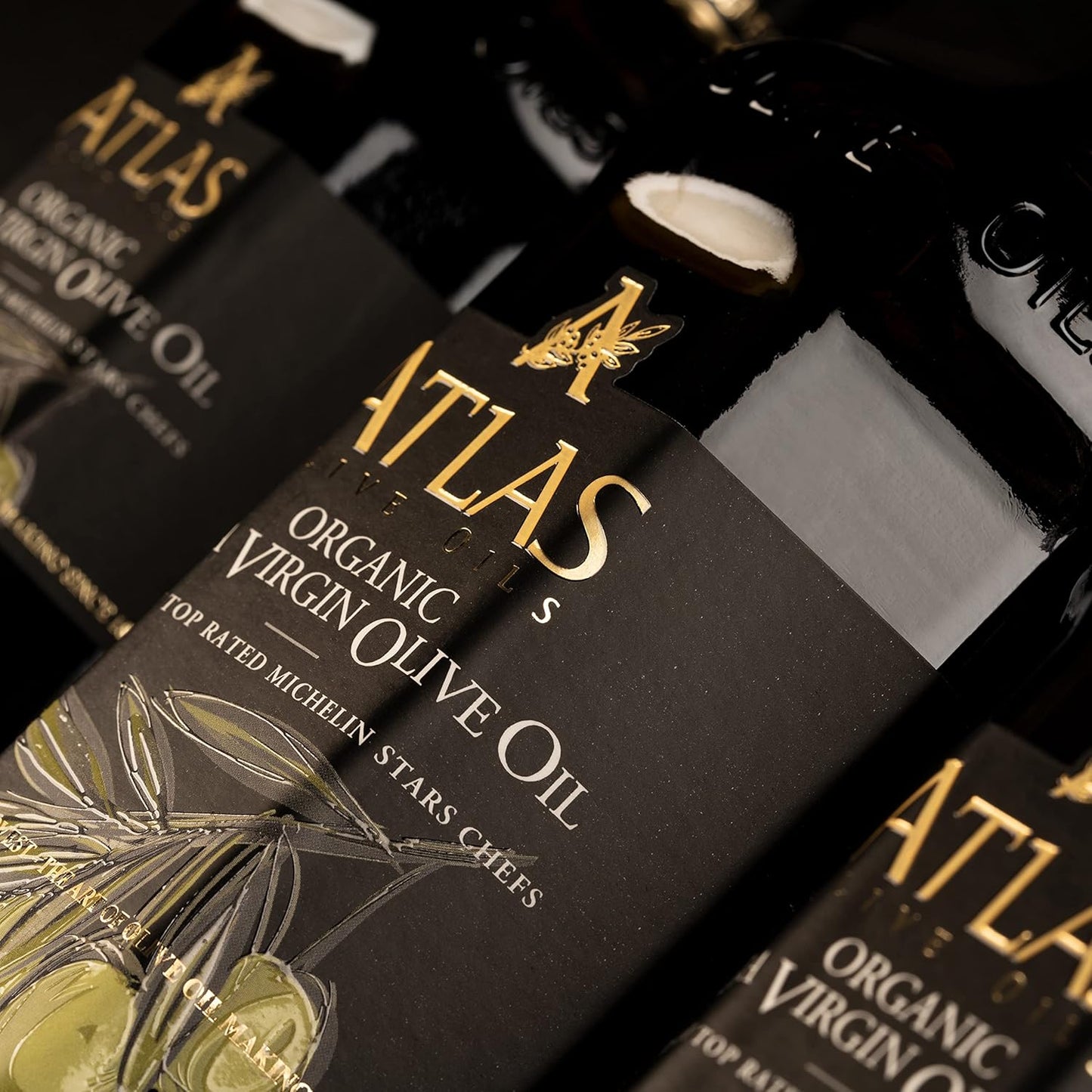 Atlas 750 mL Organic Cold Press Extra Virgin Olive Oil in Glass Bottle from Morocco