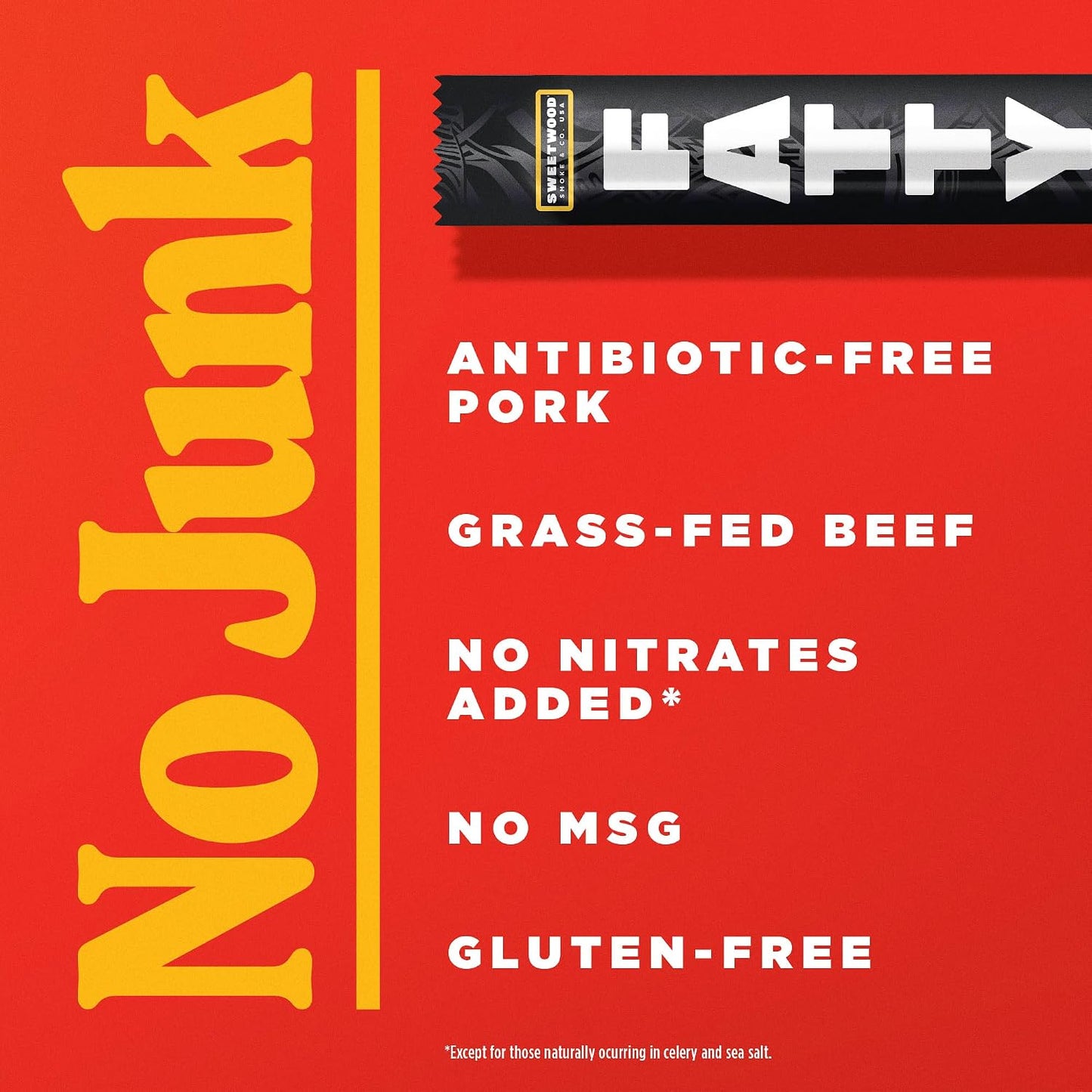 Grass Fed Beef and Pork Meat Sticks, 13g Protein, 2 oz, Pack of 5