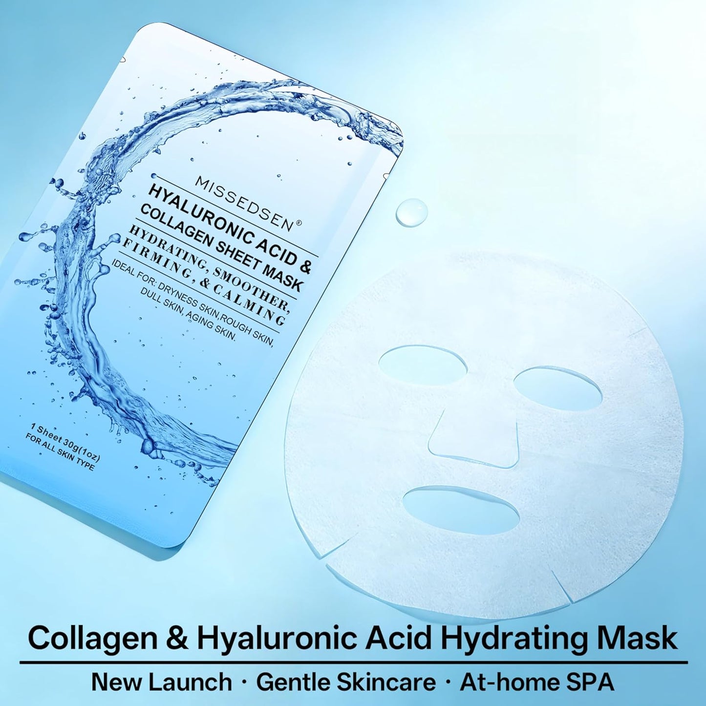 Collagen Face Mask with Hyaluronic Acid and Vitamin E Oil for Skin Care