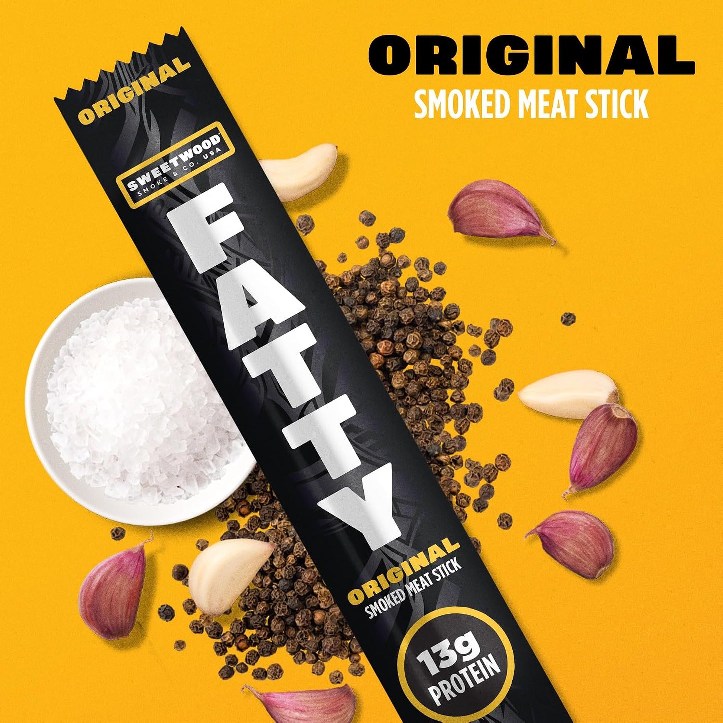 Grass Fed Beef and Pork Meat Sticks, 13g Protein, 2 oz, Pack of 20