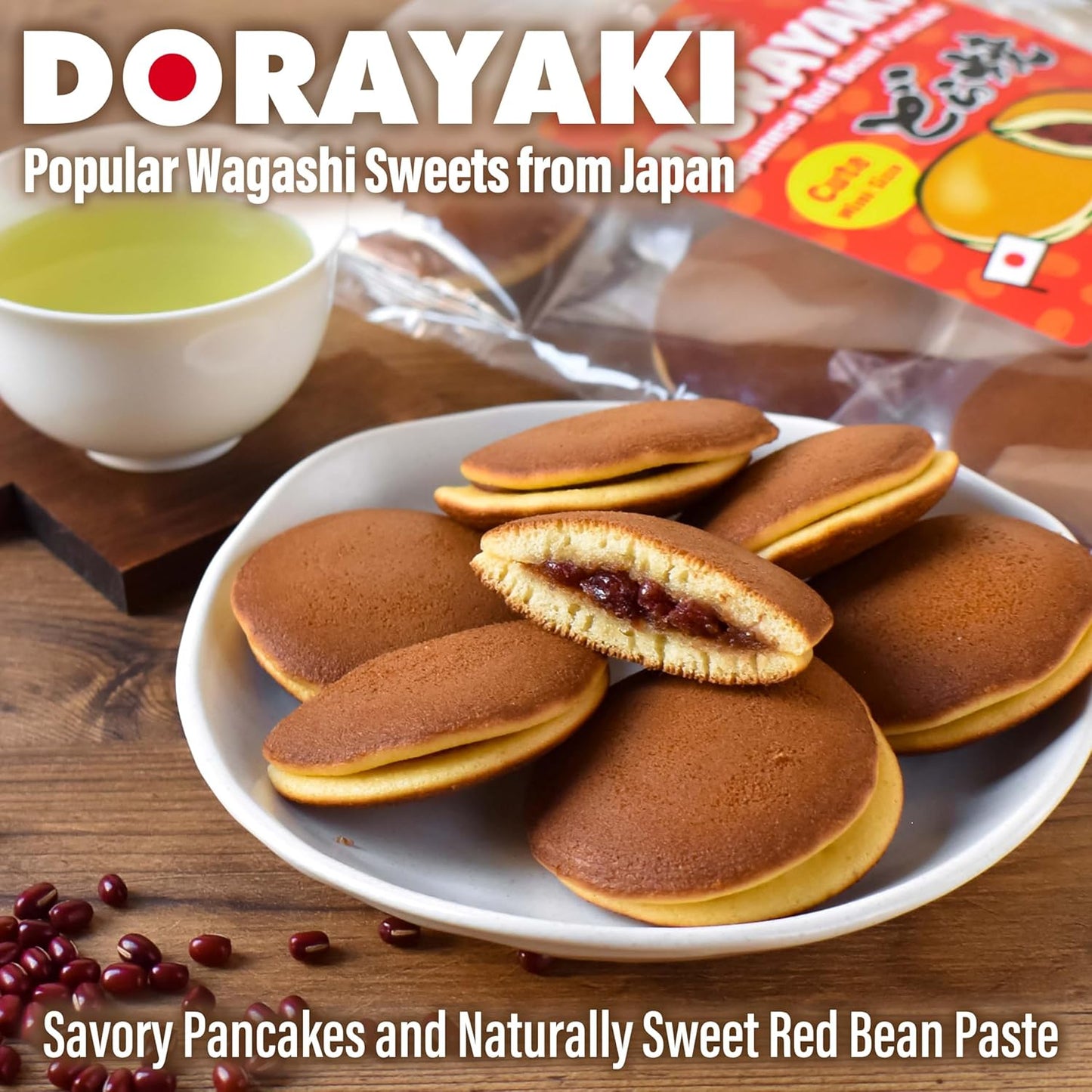 Traditional Japanese Dorayaki Red Bean Pancakes Made in Japan
