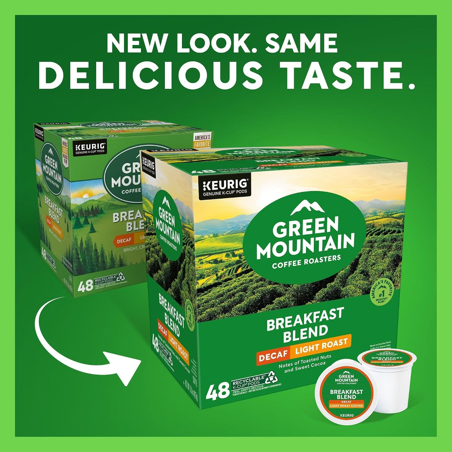Green Mountain Coffee Roasters Decaf Breakfast Blend K-Cup Portion Pack for Keurig Brewers