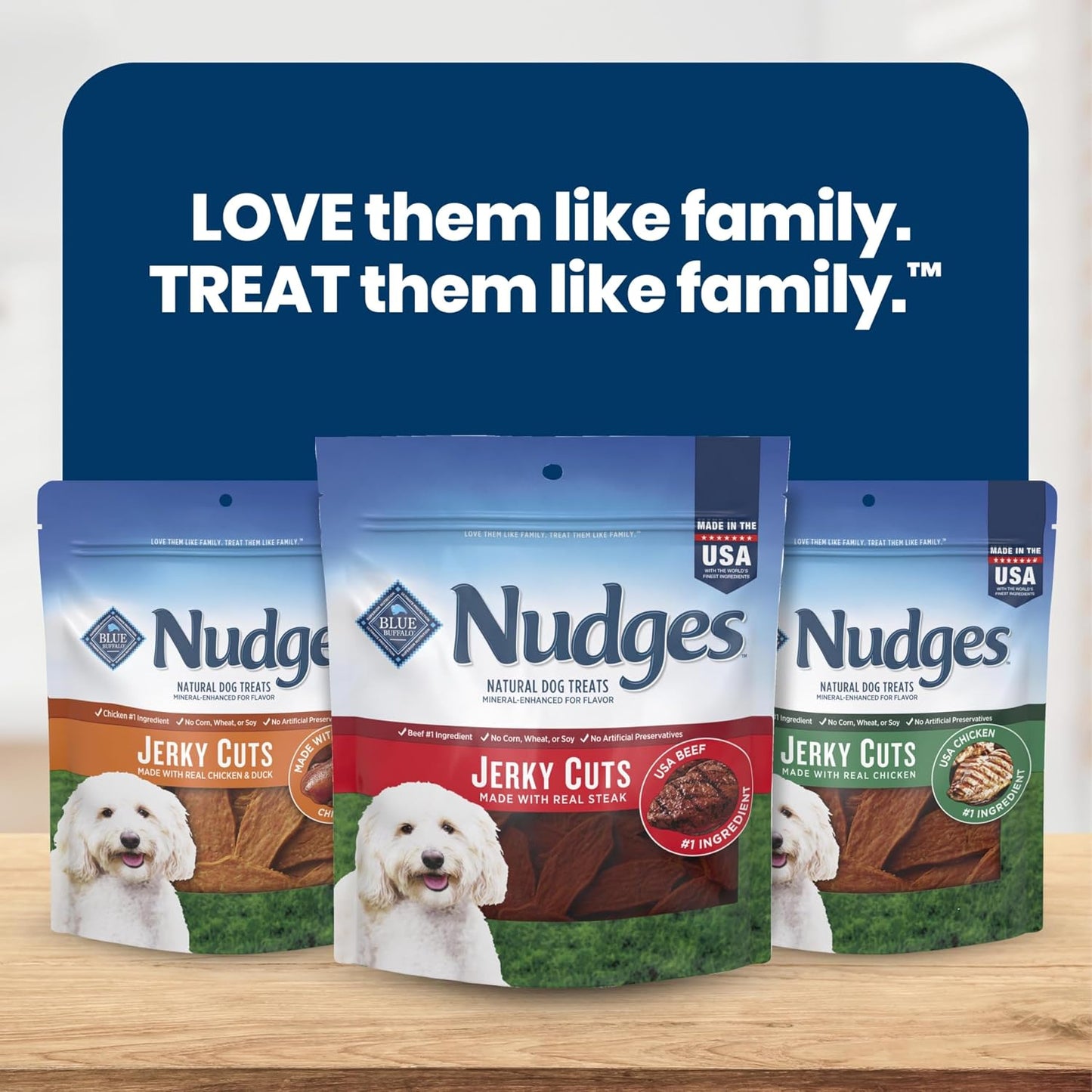 Blue Buffalo Nudges Jerky Cuts Dog, Made in the USA with Natural Ingredients