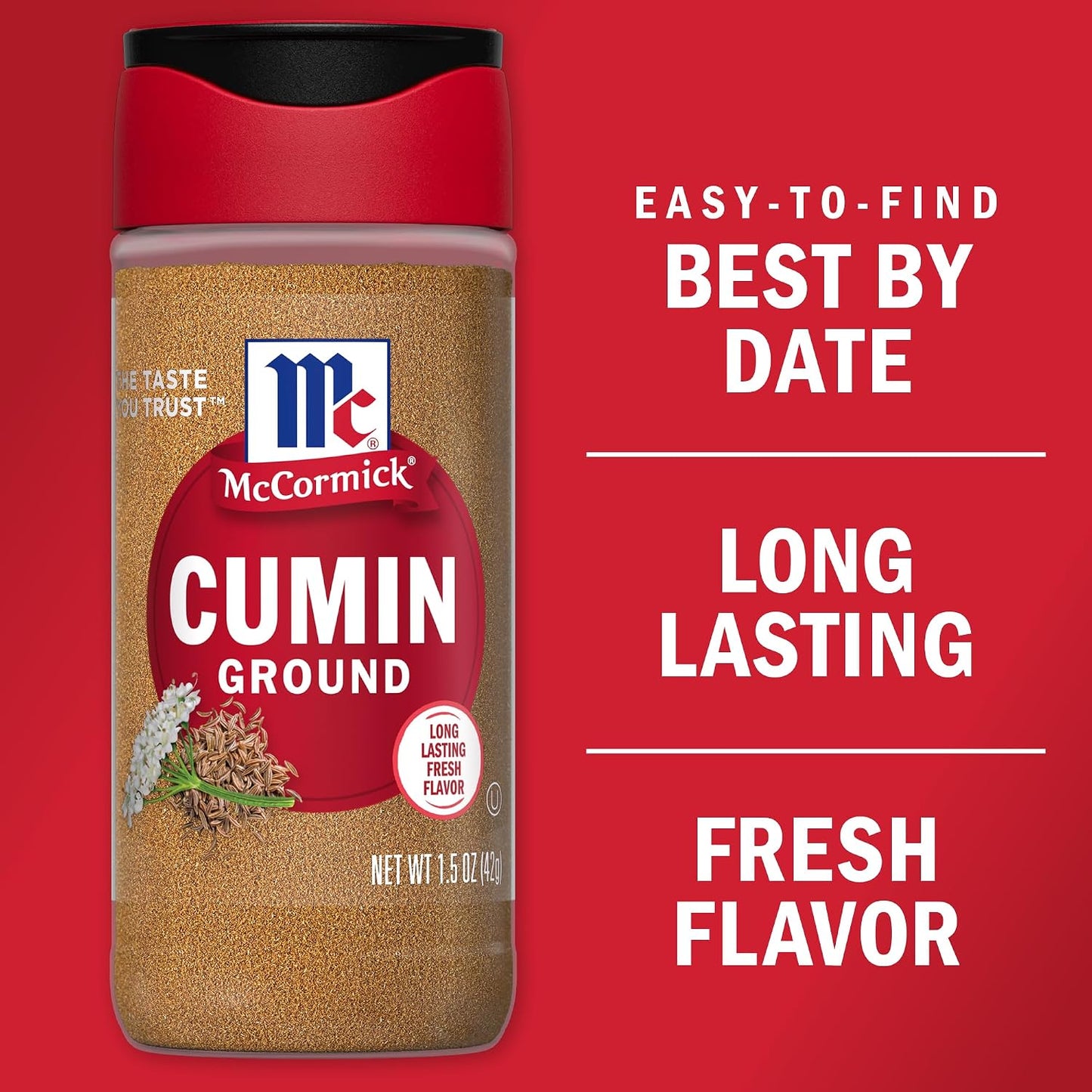 McCormick Ground Cumin, 1.5 Oz, Spice Blend, Latin American, Indian, Moroccan, Whole Cumin Seeds