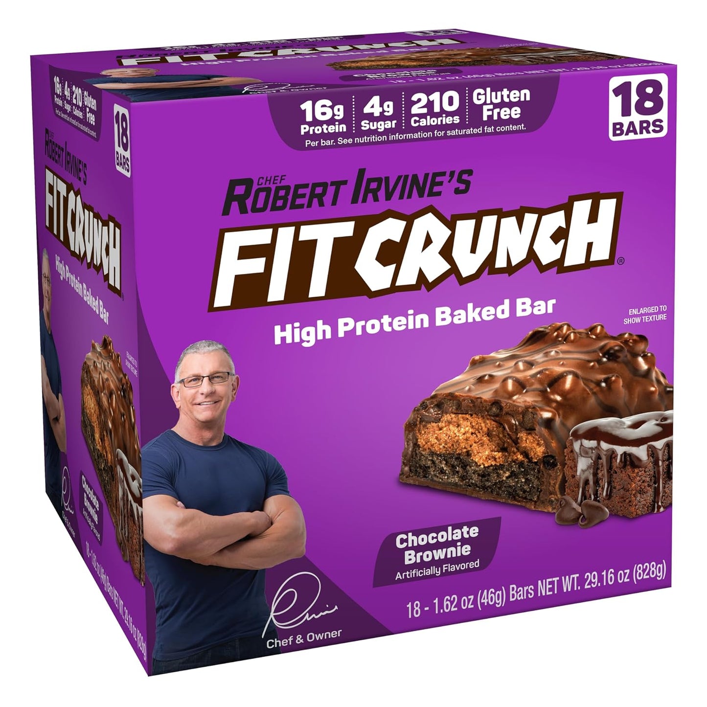 FITCRUNCH Snack Size Protein Bars, 6-Layer Baked, 18 Bars, Mint Chocolate Chip