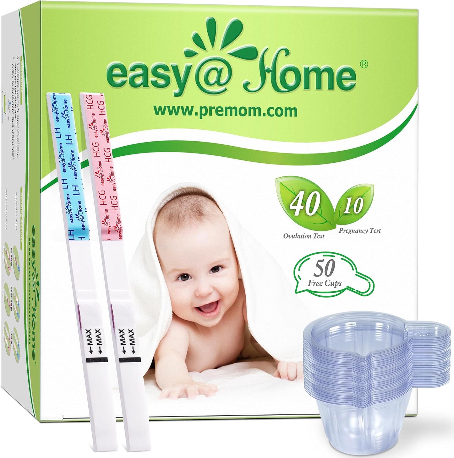 Easy@Home Ovulation and Pregnancy Test Strips Kit with 25 LH and 10 HCG Tests