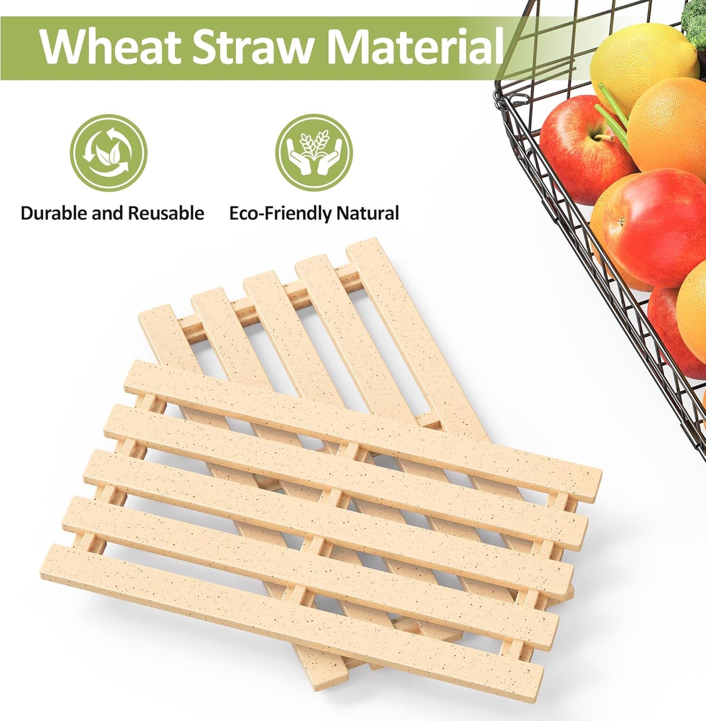 Hanging Fruit Basket for Kitchen, 3 Pack Vegetable Produce Basket | Wall Mounted & Countertop Wire Storage Basket for Potato Onion Fruits Vegetables, Pantry Organizers Storage